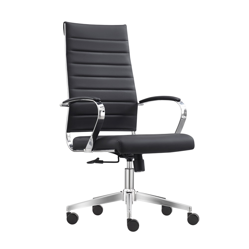 Vivol - Bürostuhl Granada - Pu-leder - Schwarz - Mit Synchron-wippmechanik