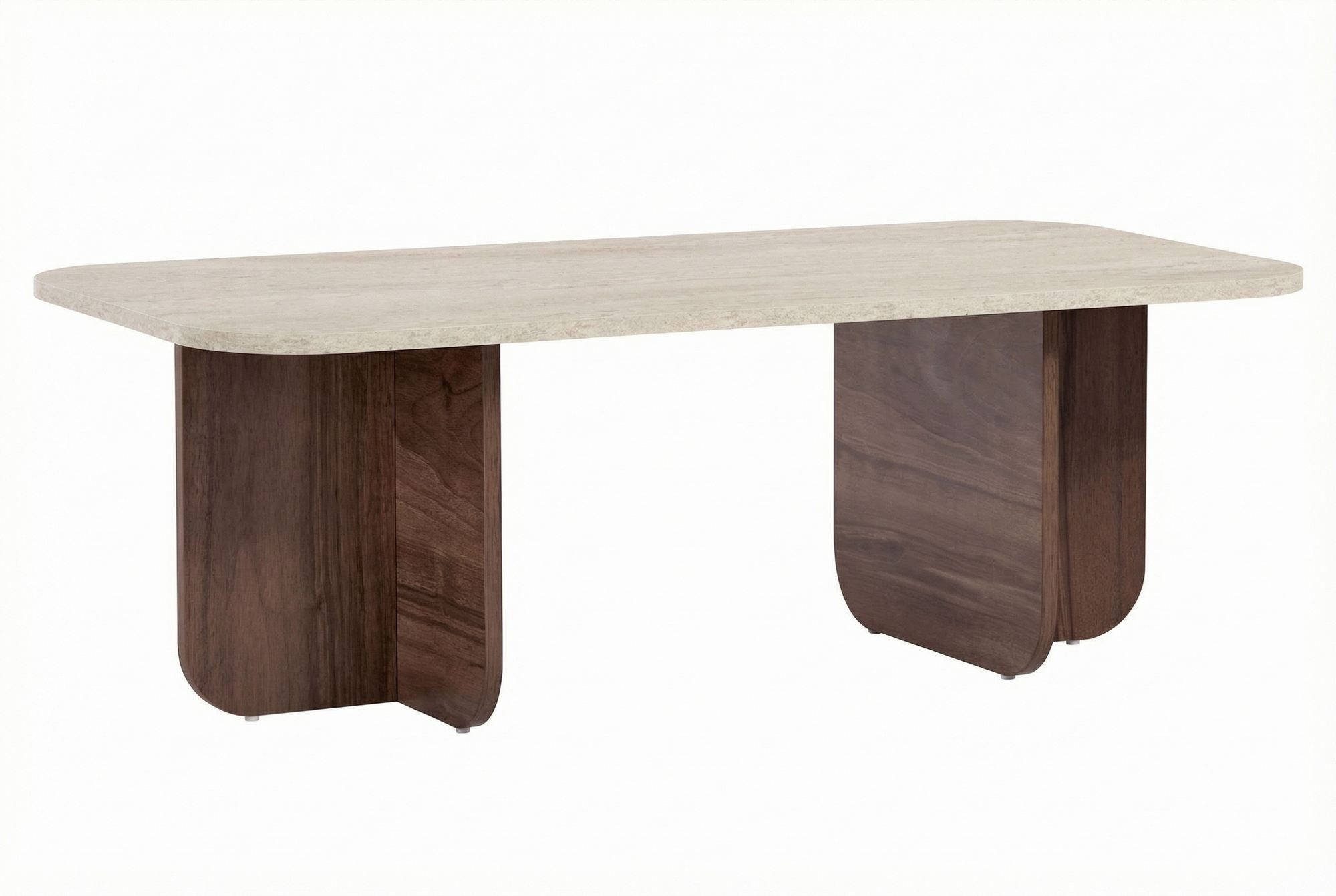 Habitat Et Jardin – Table Basse Fixe En Bois Mélaminé Travertin Et Noyer – 120 X 60 X 41 Cm – Épaisseur 18 Mm – Capacité De Charge 25 Kg