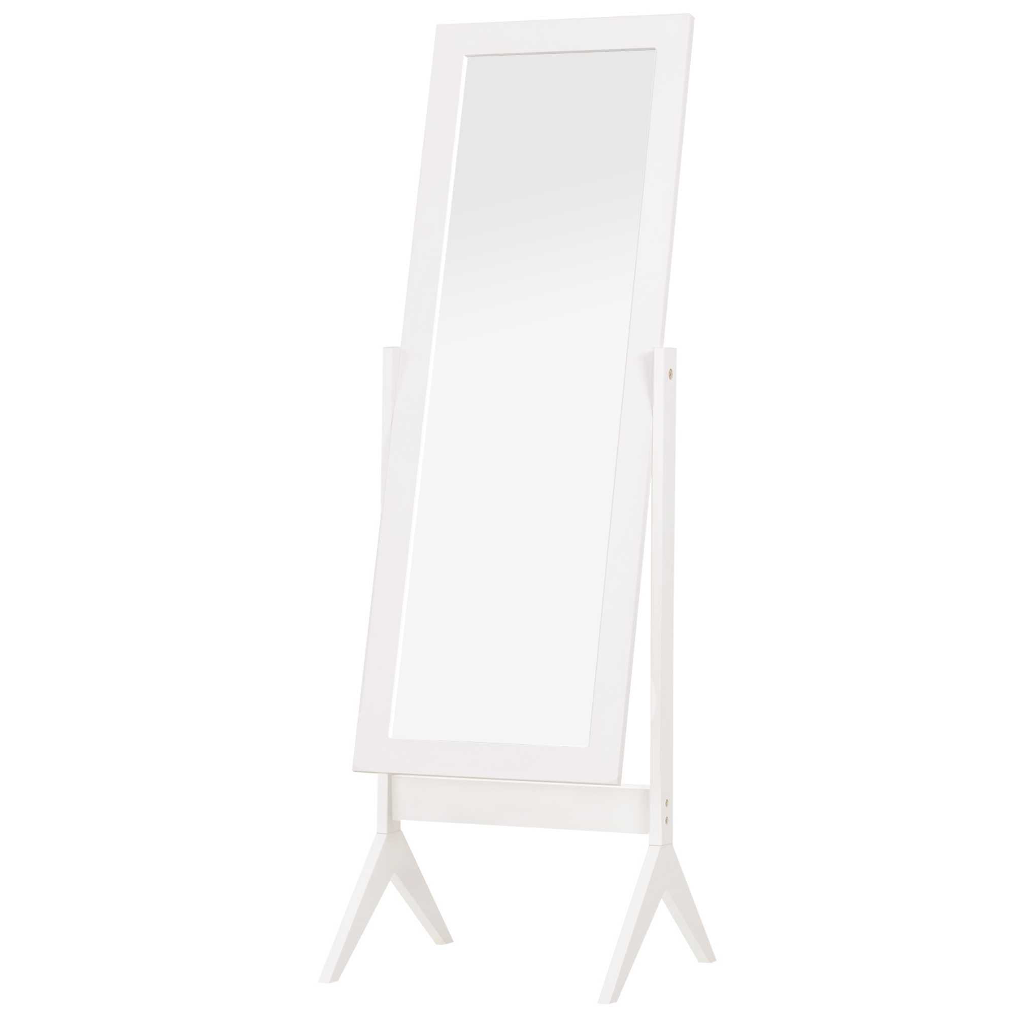 Miroir À Pied Inclinaison Réglable Dim. 47l X 46l X 148h Cm Mdf Blanc