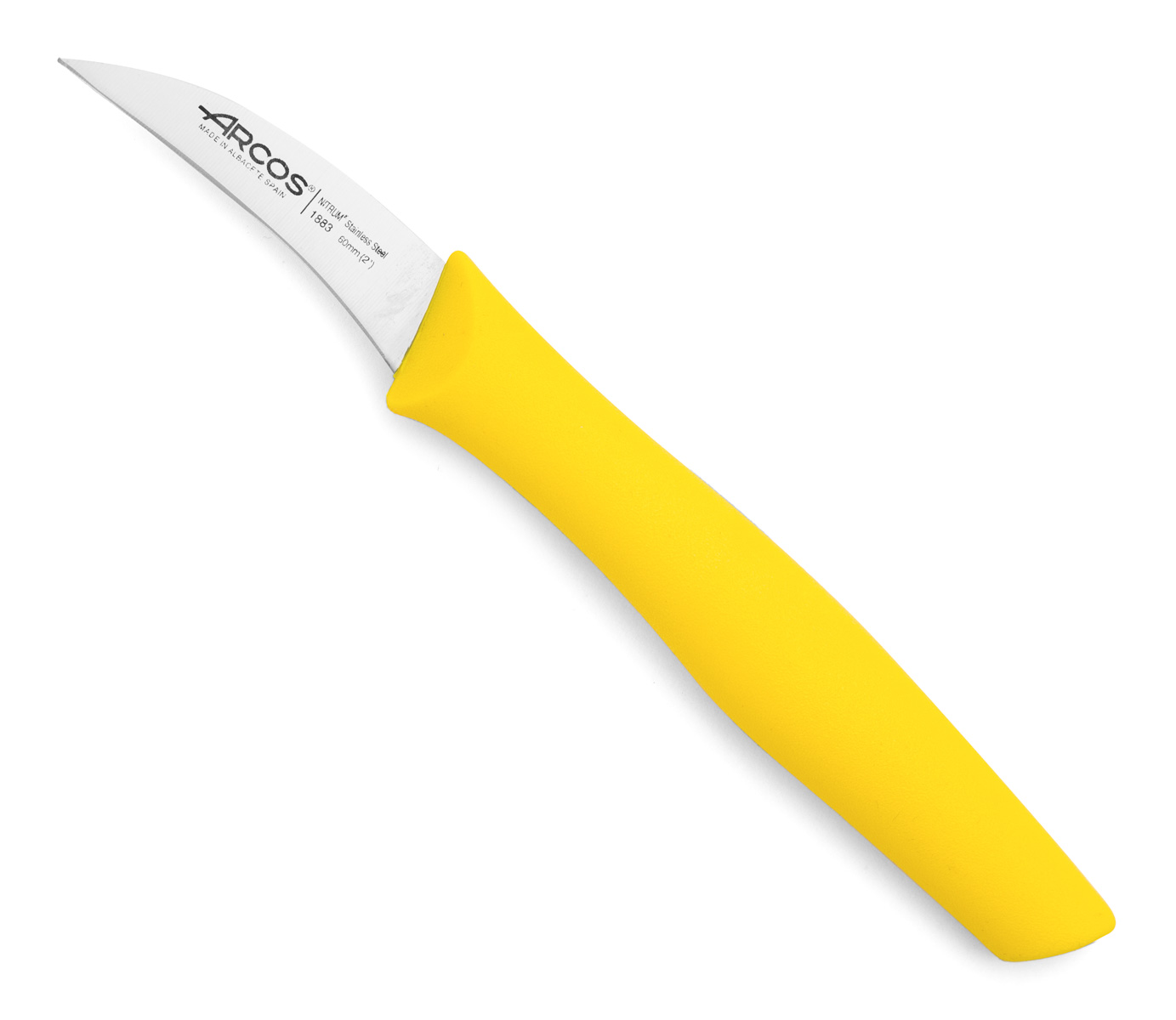Arcos Gelb - Mondador Messer Nova 188325 In Nitrum Edelstahl Und Mango In Polypropylen, E Farbe, 6 Cm Klinge Mit Klingenabdeckung Und Displaybox