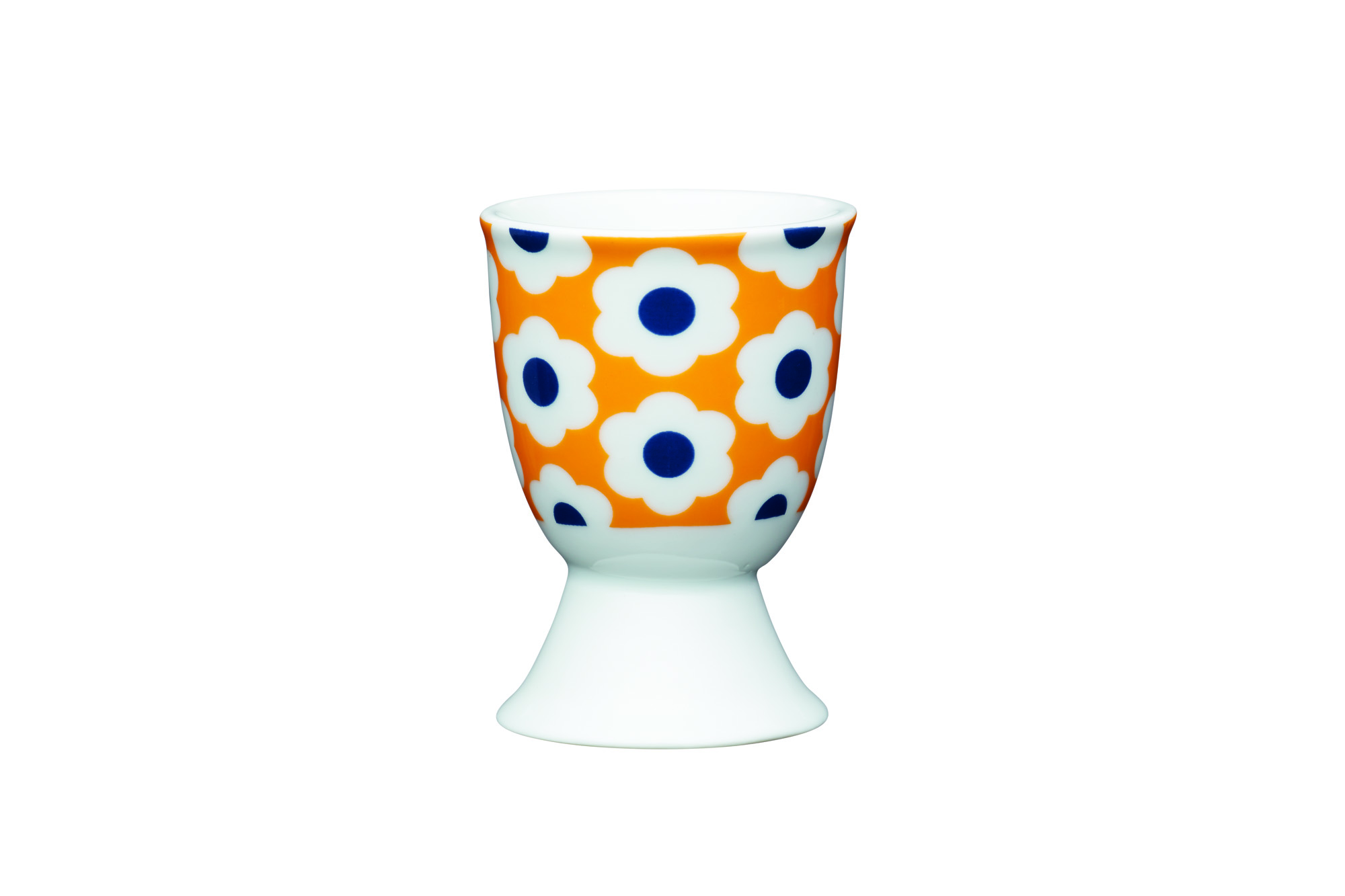 Kitchen Craft - Eierbecher, Retro-blumen-design De Design De Tupfen-design, Porzellan, Orange, 9 X 12 X 16 Cm