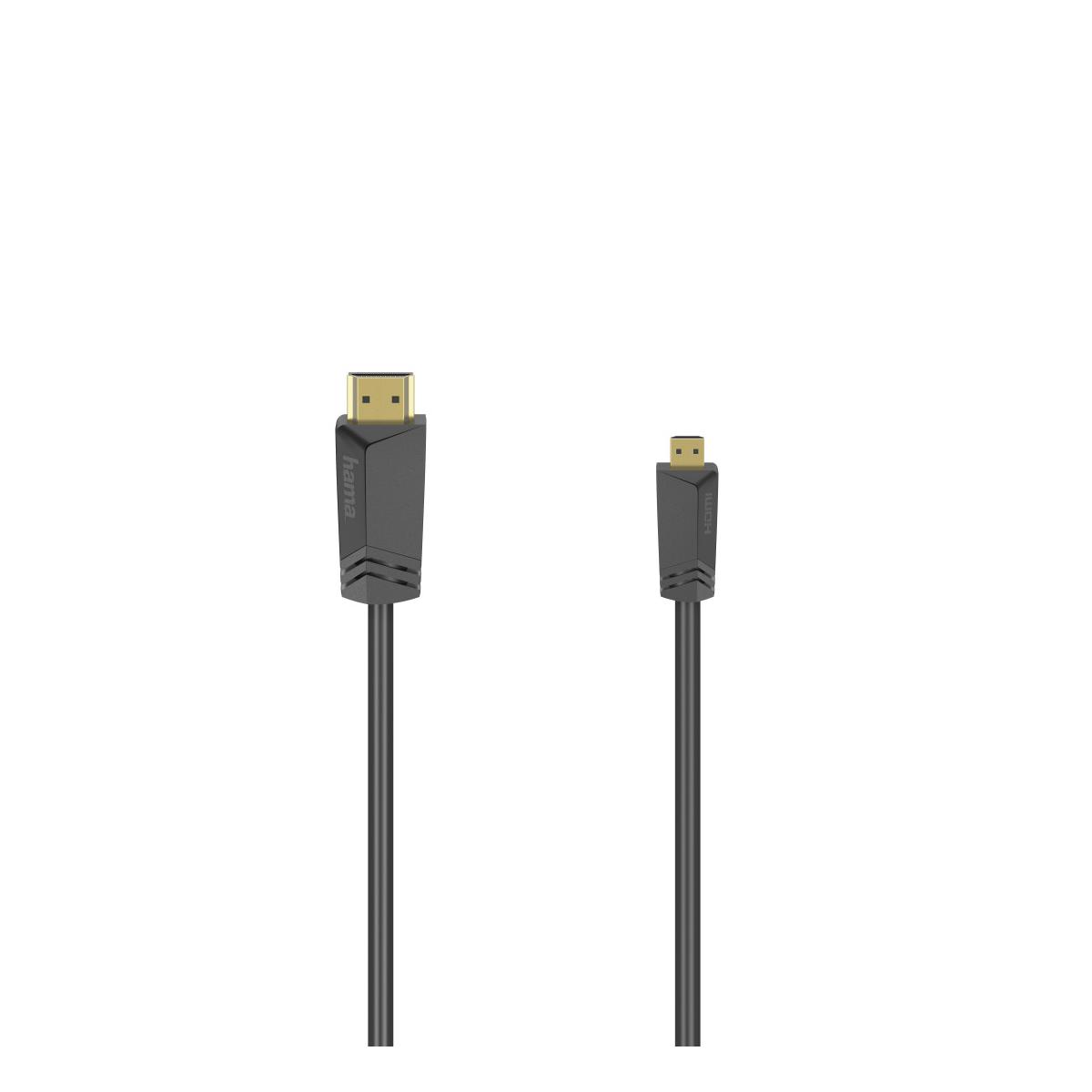 Hama 00205016 HDMI-Kabel 1,5 m HDMI Typ A (Standard) HDMI Typ D (Mikrofon) Schwarz