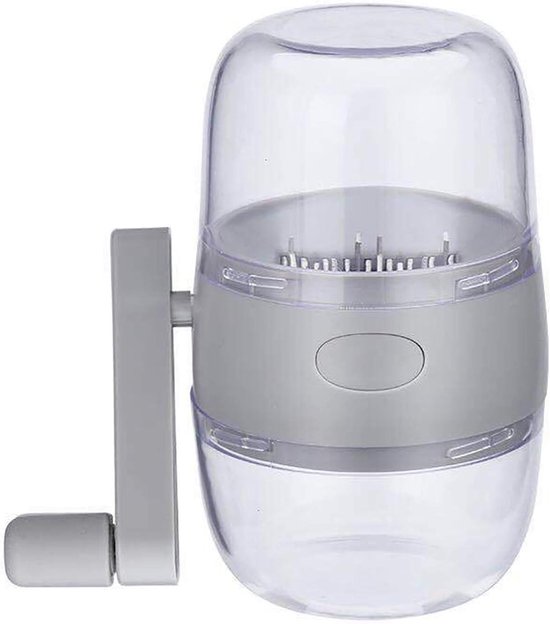 Macinino Per Frutta Secca Ed Erbe Aromatiche, Tritatutto, Macina Spezie, Spremiaglio Manuale, Antiscivolo, Grigio, 15,5 X 10 X 15 Cm