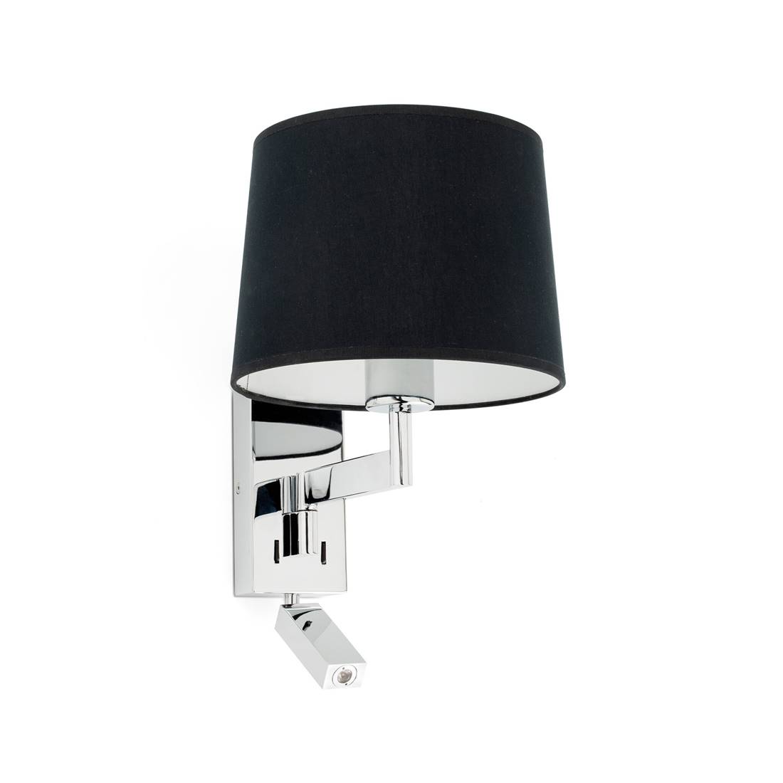 Faro Barcelona Schwarz Artis, Applique Mit Indoor Led Reader