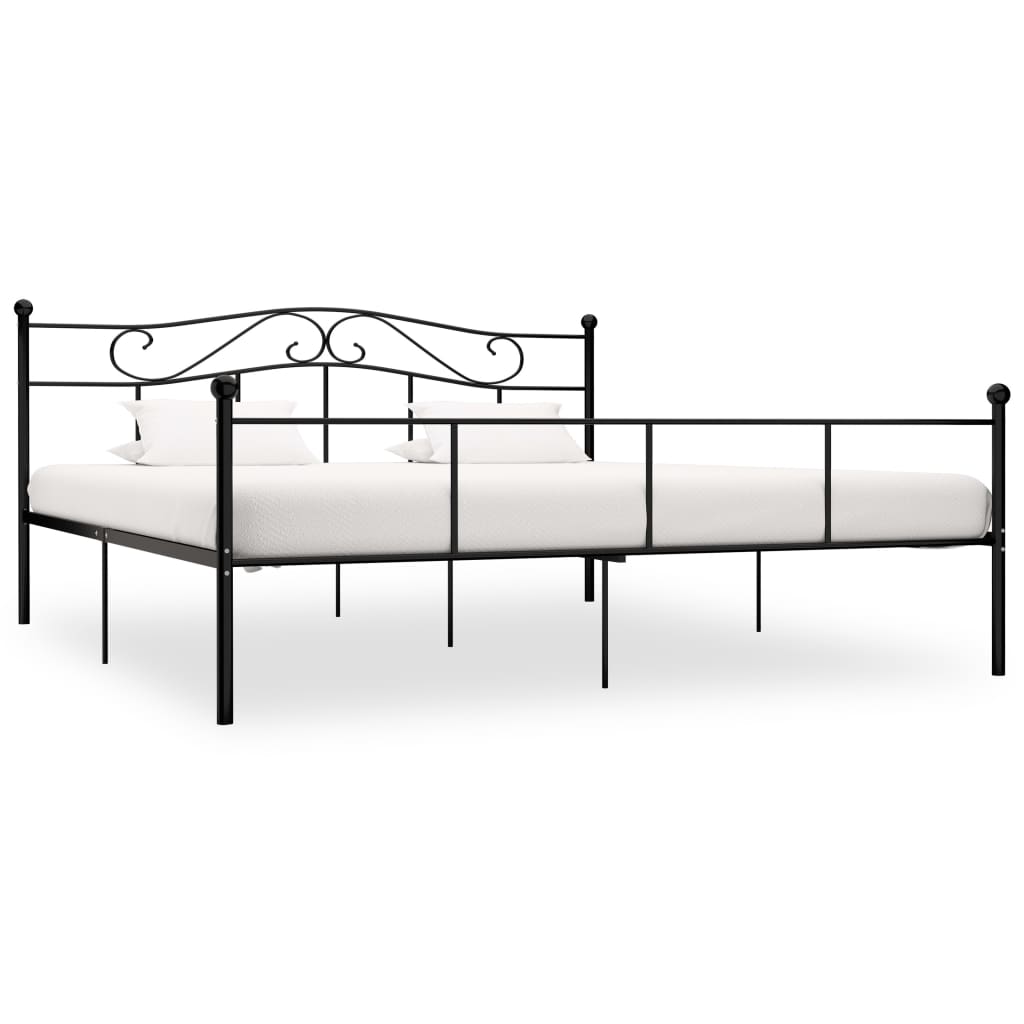 Vidaxl - 284528 Bed Frame Without Mattress Black Metal 180x200 Cm Super King