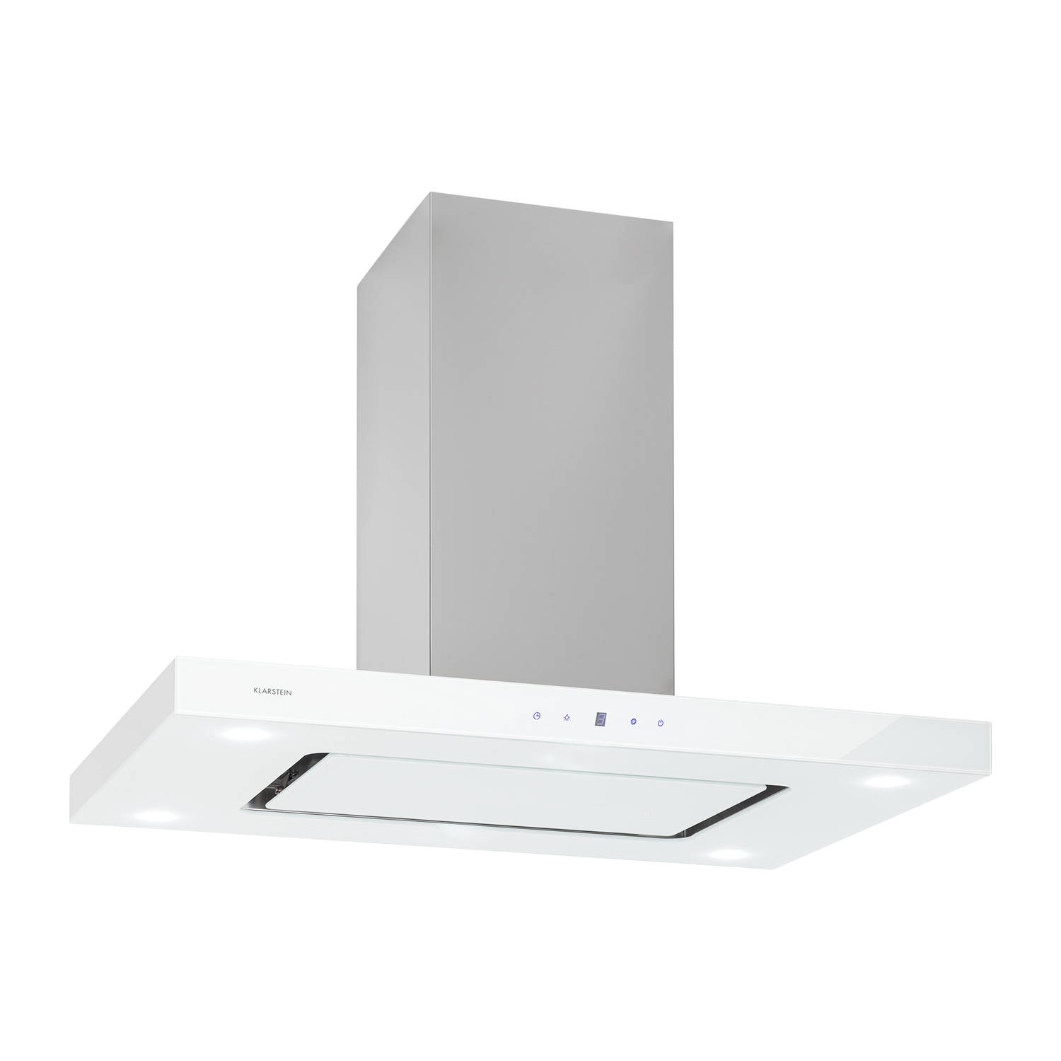 Klarstein - Valeria Inselhaube 90cm 650m³/h Touch Eec A Led Glas Edelstahl
