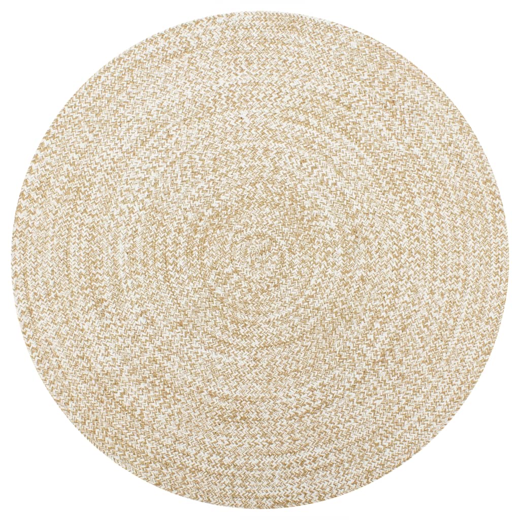 Handmade Rug Jute White And Natural 90 Cm Vidaxl