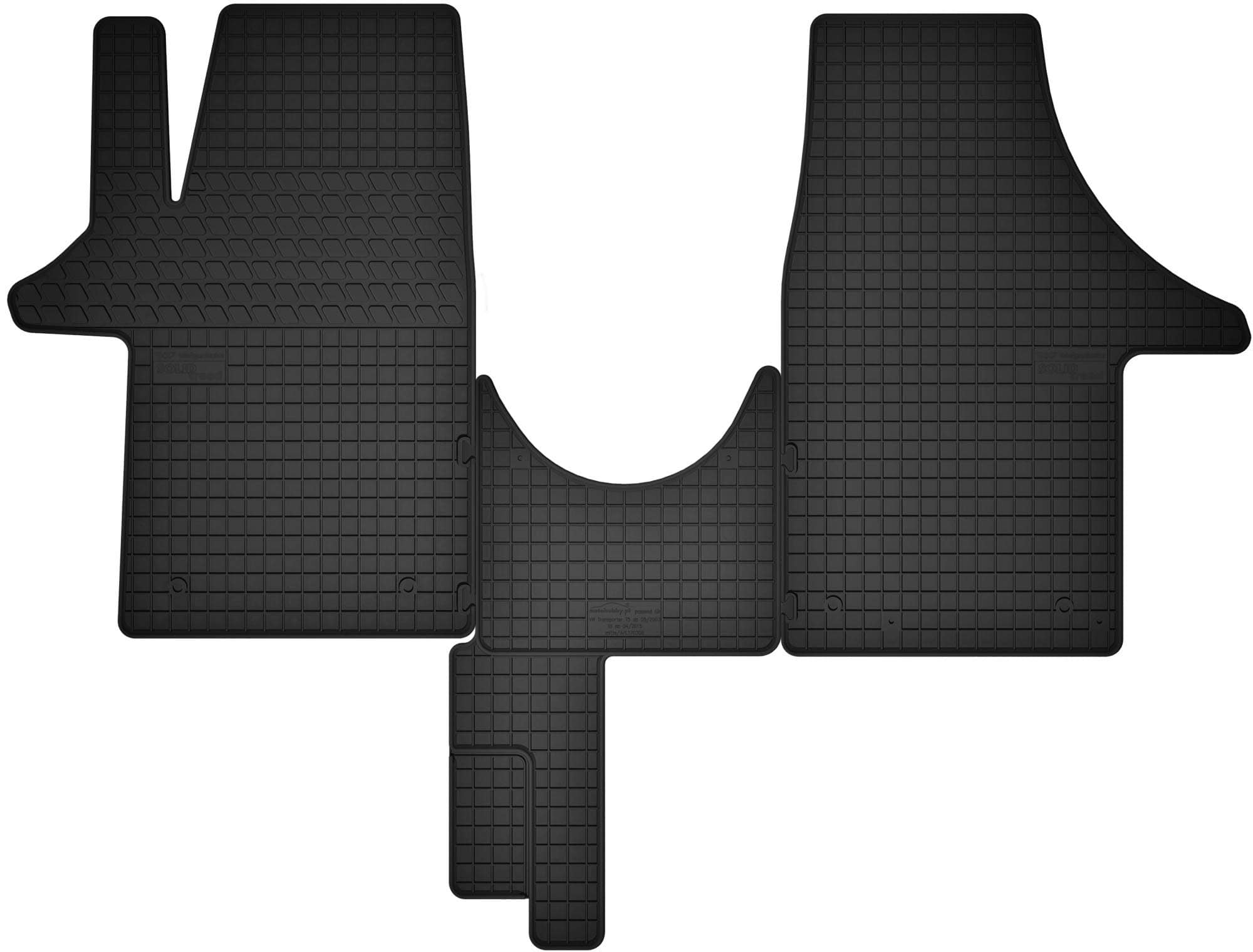Oem Schwarz Gummimatten, Vordere Sitzreihe, Für: Volkswagen T5 Transporter (Von 2005 Bis 2015)