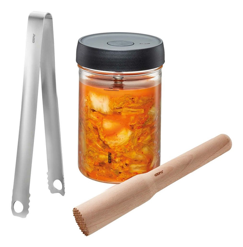 Gefu Braun/Schwarz/Transparent Fermentier-Set Nativo, Einmachgläser, Silber - Image 3