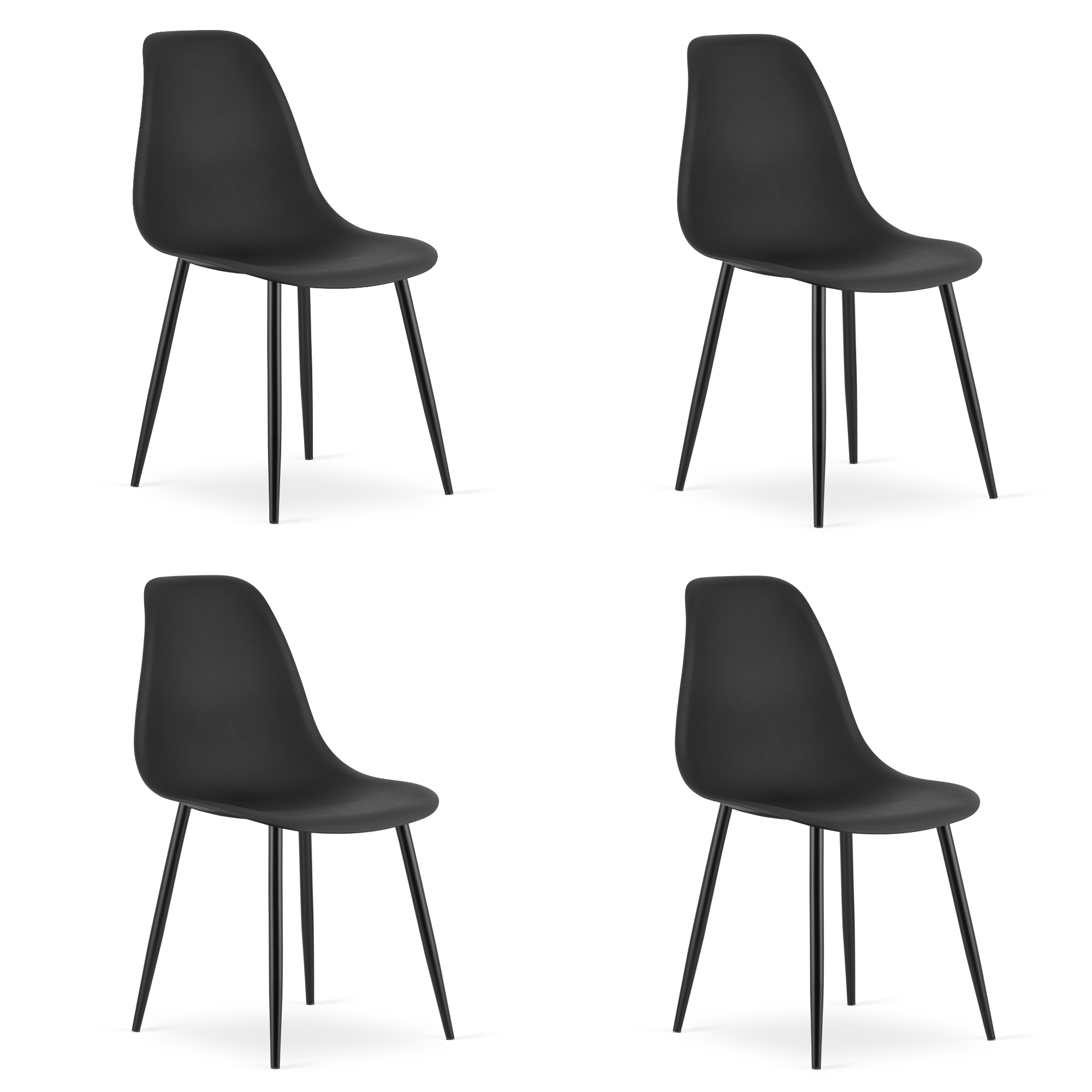 Akord Wat Stuhl Schwarz / Schwarze Beine X 4