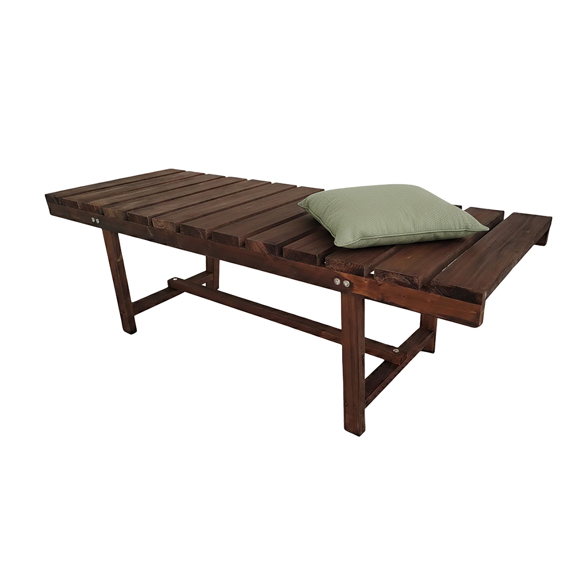 Relaxdays Banco de Jardín, 2 Plazas, Terraza, Balcón, sin Respaldo, Madera