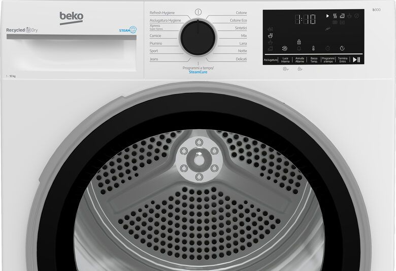 Beko Bt3103isit Asciugatrice A Libera Installazione 10 Kg, Pompa Di Calore, Optisense®, Motore Inverter, Display Digitale Xl, Vapore Steamcure™, Classe C, Bianco