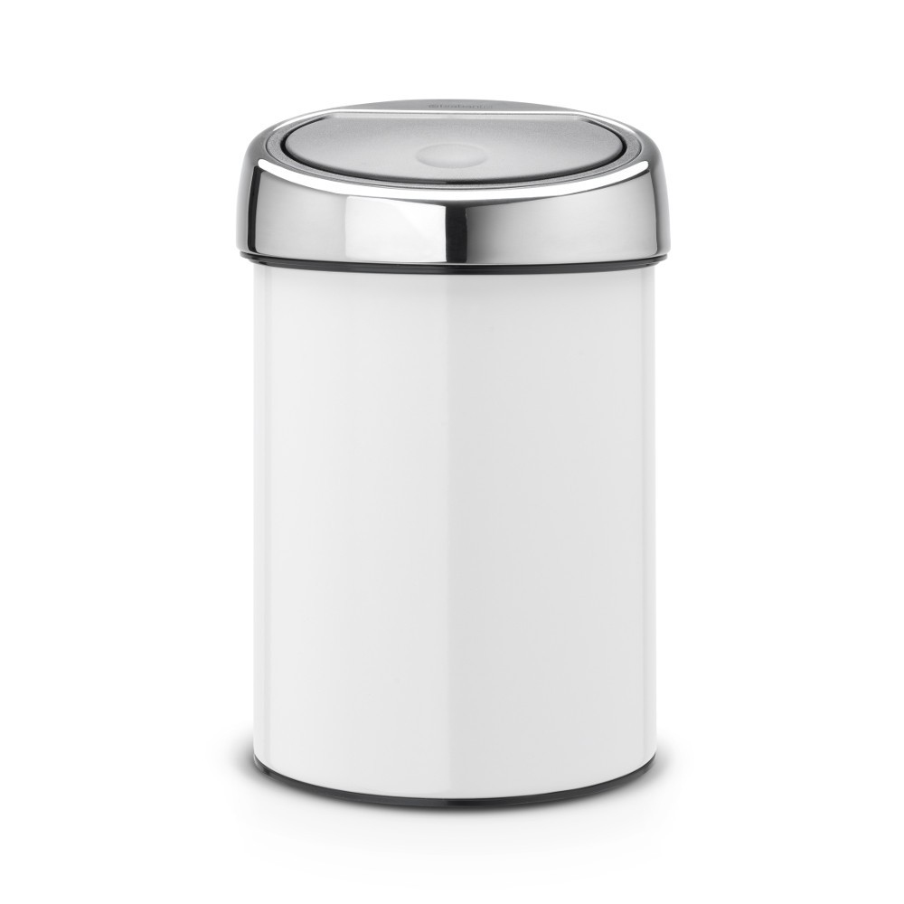 Brabantia - 364488 Cestino 3 L Tutto In Plastica, Acciaio Inox Metallo, White