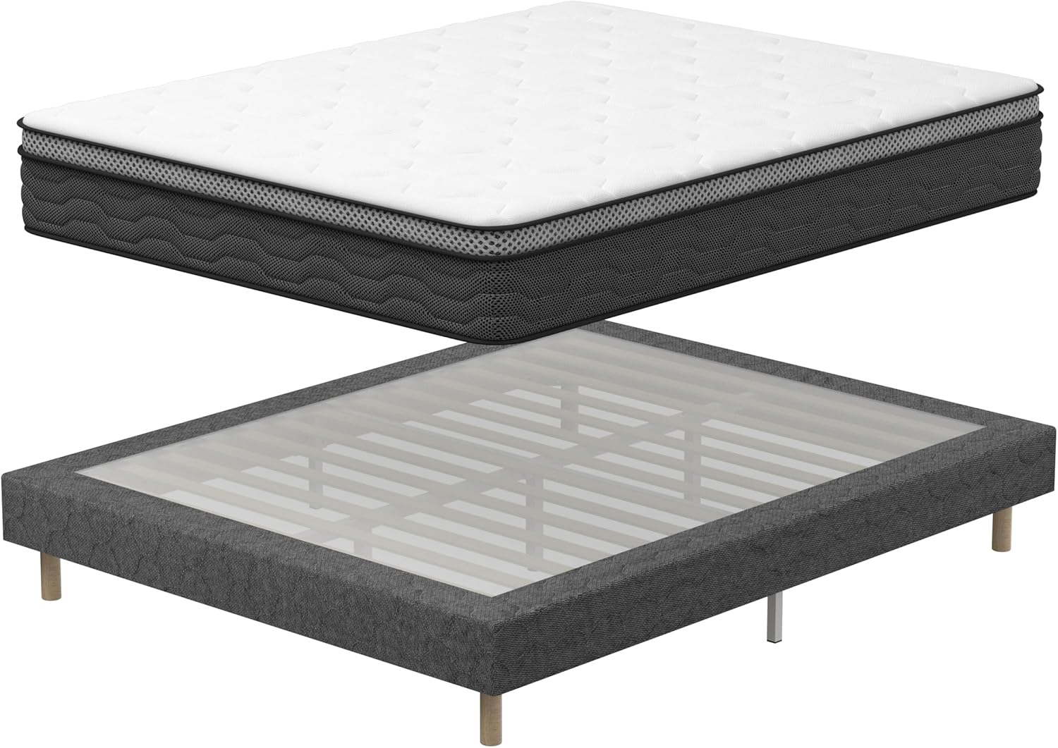 Dewinner – Ensemble Matelas Ressorts Ensachés 160x200 Cm – Sommier