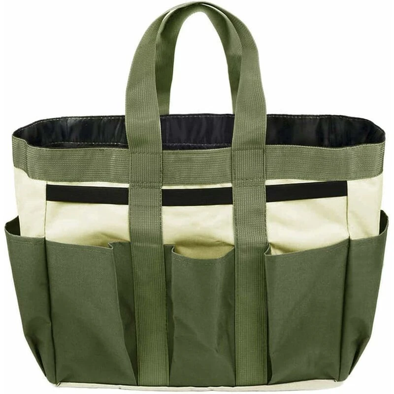 Sac à outils de jardin en tissu Oxford 600D imperméable, poches multiples, vert et rouge