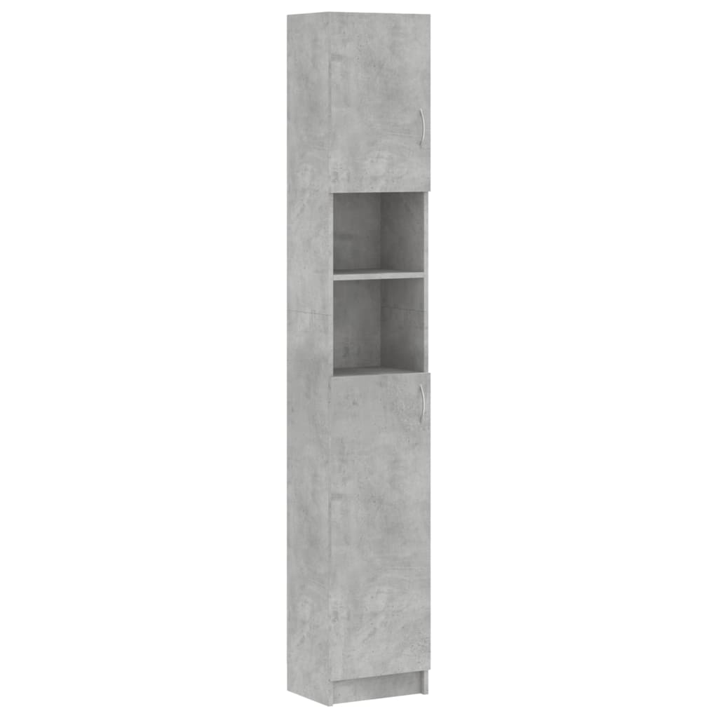 Bathroom Cabinet Concrete Grey Engineered Wood Tall Vidaxl