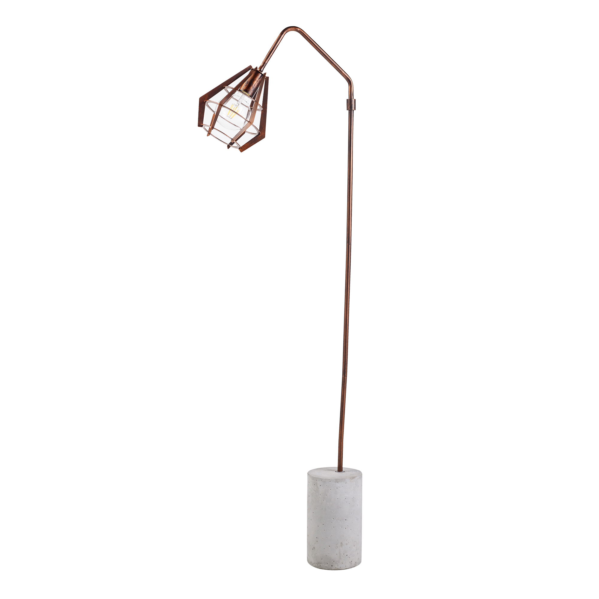 Teamson Home - Lampadaire Rustica Lampe De Sol Sur Pied Cuivrée Avec