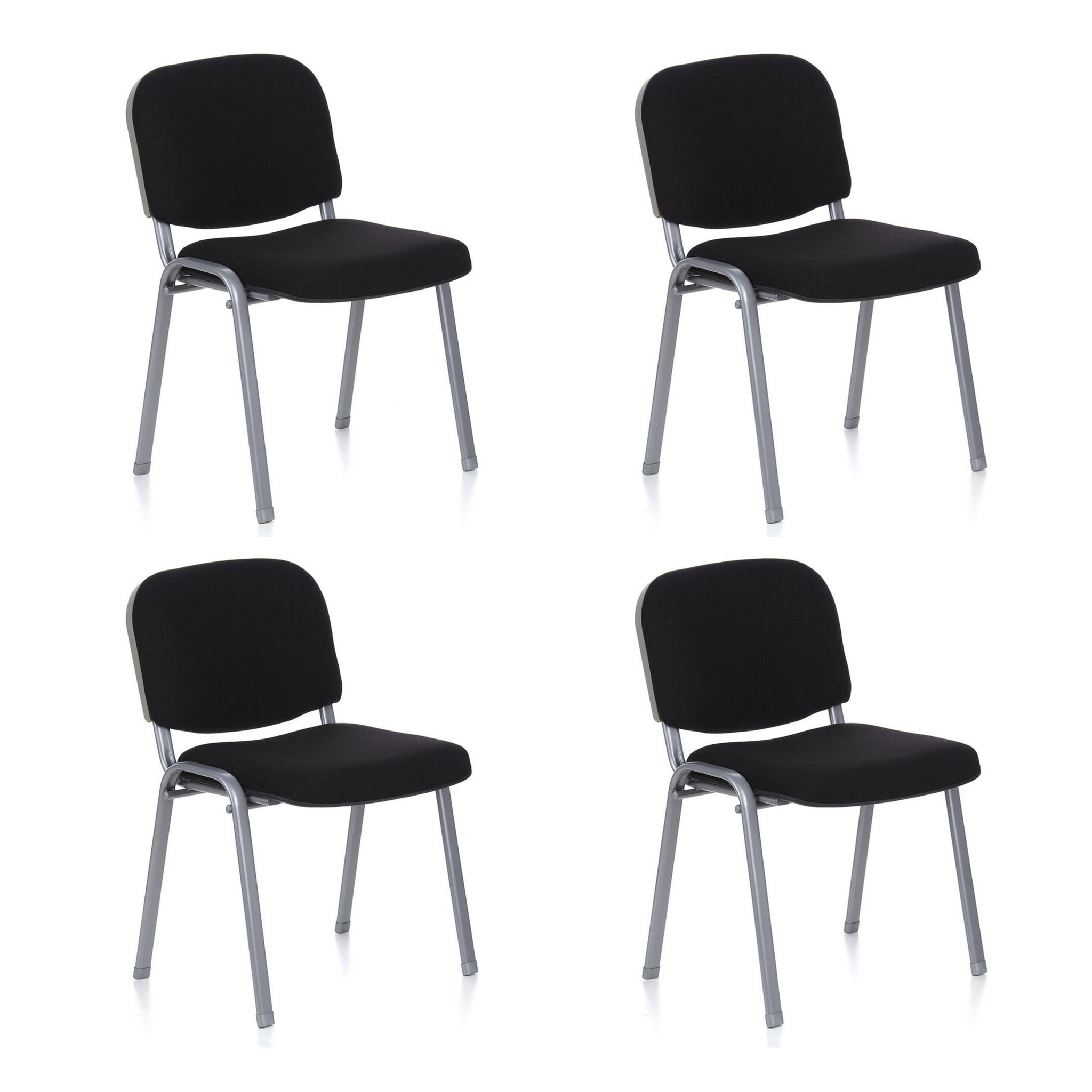 Hjh Office Silber/Schwarz Xt 600 S | 4Er Pack - Vierfußstuhl - Bild 4