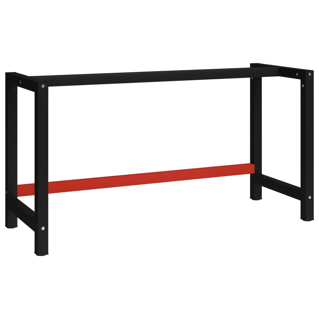 Vidaxl Rot Werkbankgestell Metall 150X57x79 Cm Schwarz Und