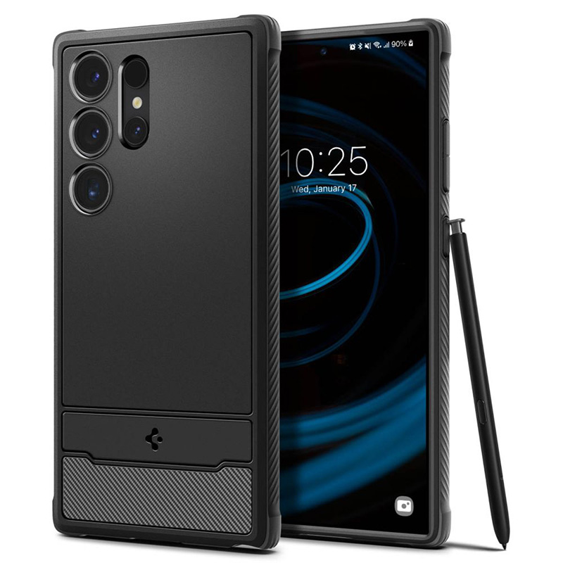 Spigen Schwarz Gehäuse Für Samsung Galaxy S24 Ultra S928, Rugged Armour, Acs07286 - Bild 6