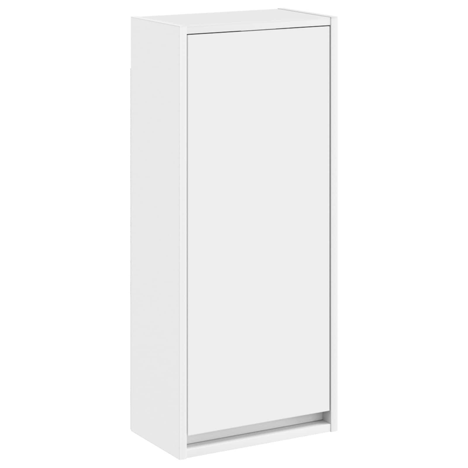 Meuble De Lavabo Mural Blanc 35 X 20 X 81 Cm Bois D'Ingénierie Vidaxl