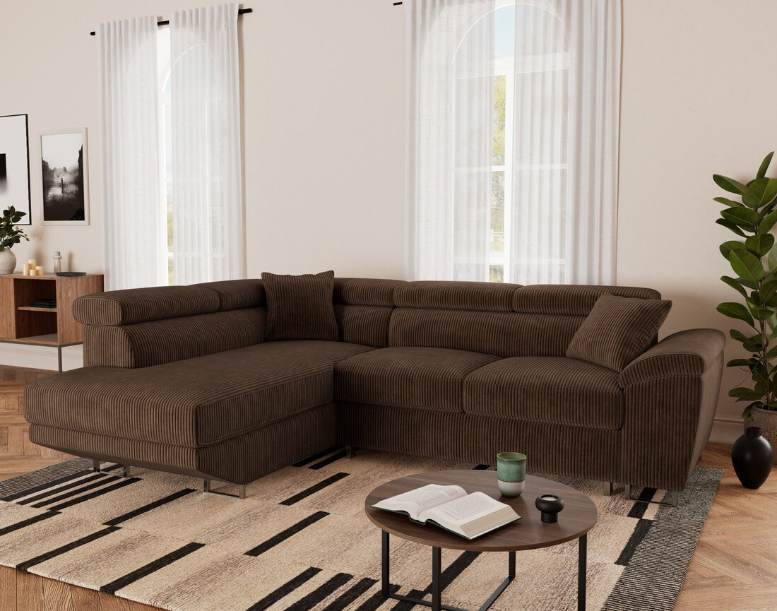 Bestmobilier – Canapé D'Angle Gauche 5 Places Convertible Avec Coffre