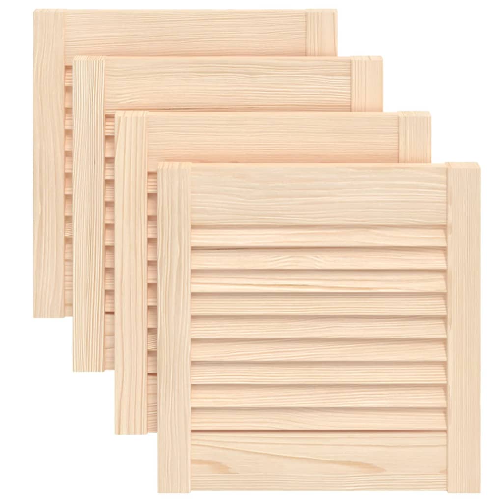 Cabinet Doors Louvred Design 4 Pcs 39.5x39.4 Cm Solid Wood Pine Vidaxl