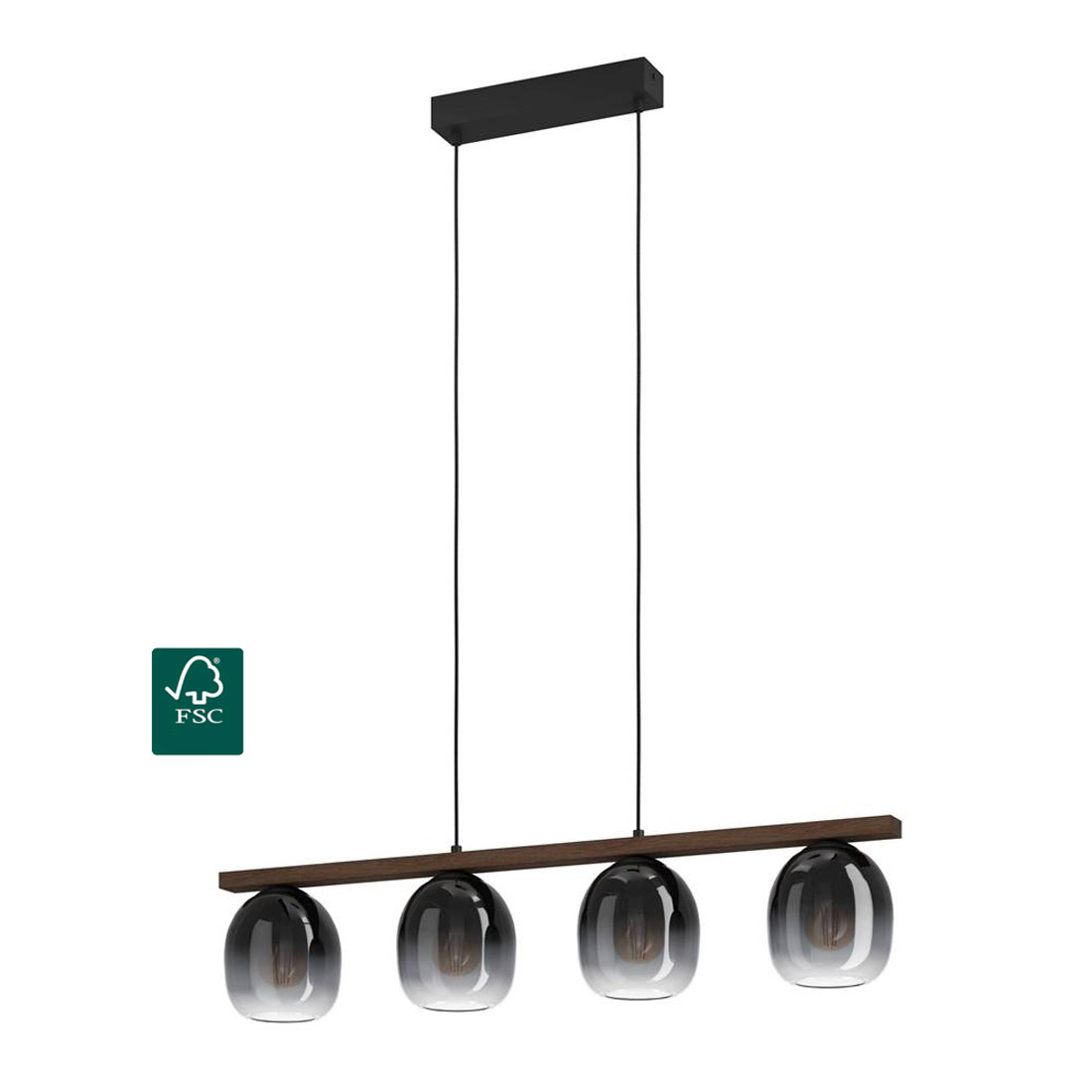 Eglo Hängeleuchte Ariscani schwarz-grau 88 x 14,5 cm - Bild 3