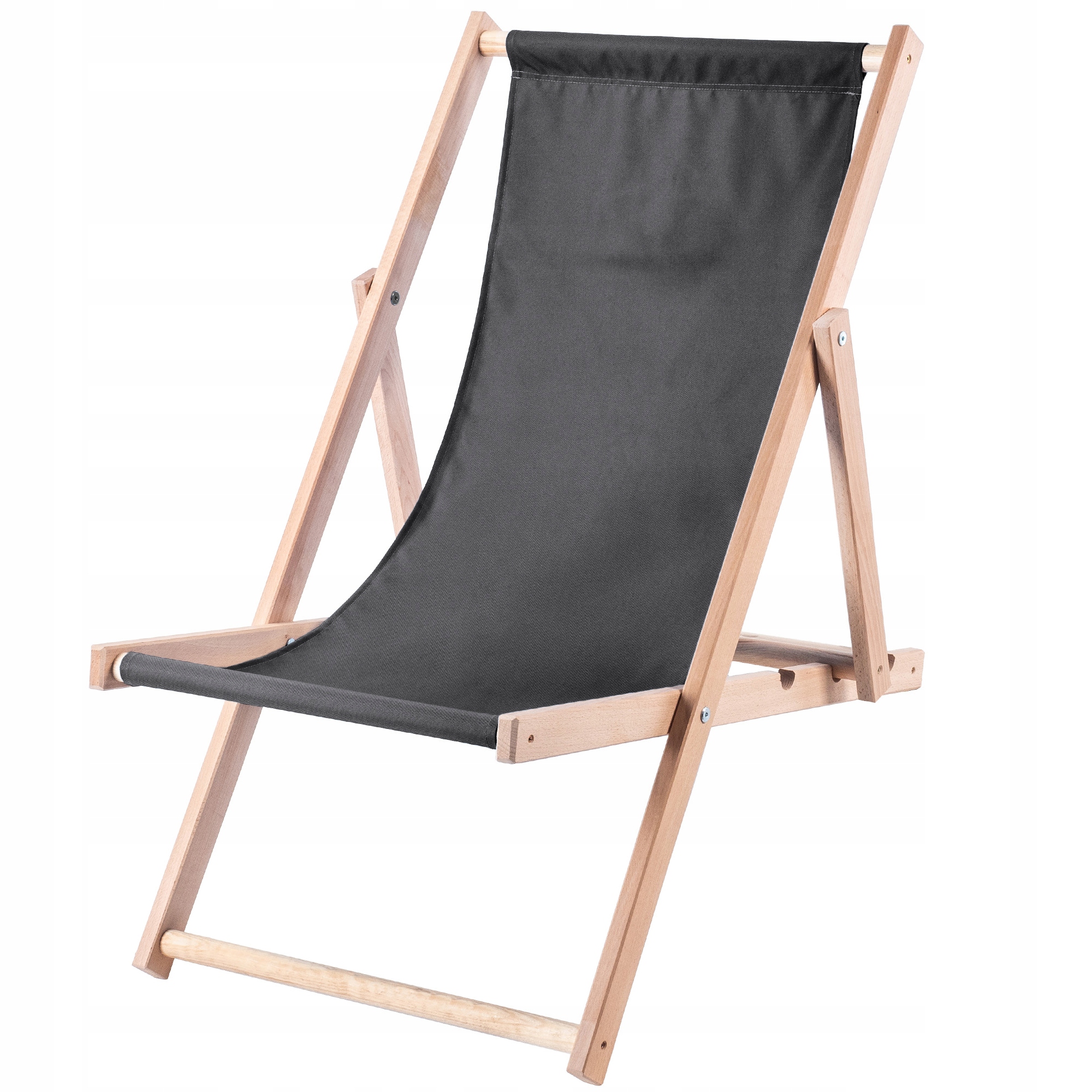 Kadax - Liegestuhl, Strandstuhl Aus Holz, Traglast Bis 120kg, Graphite
