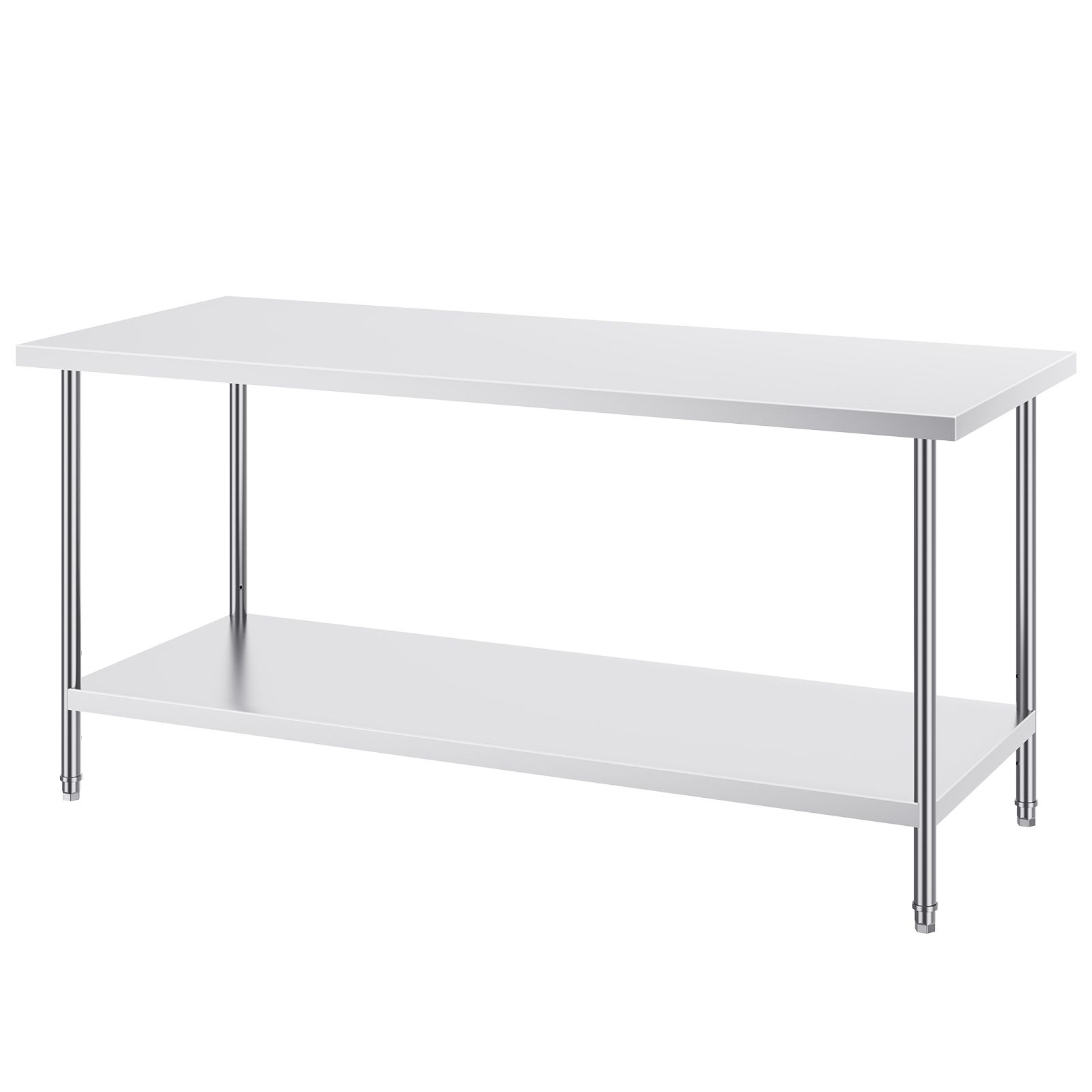 Table de préparation en acier inoxydable SUS201, 76 x 183 x 86 cm, 3 hauteurs réglables, pour cuisine, garage ou restaurant