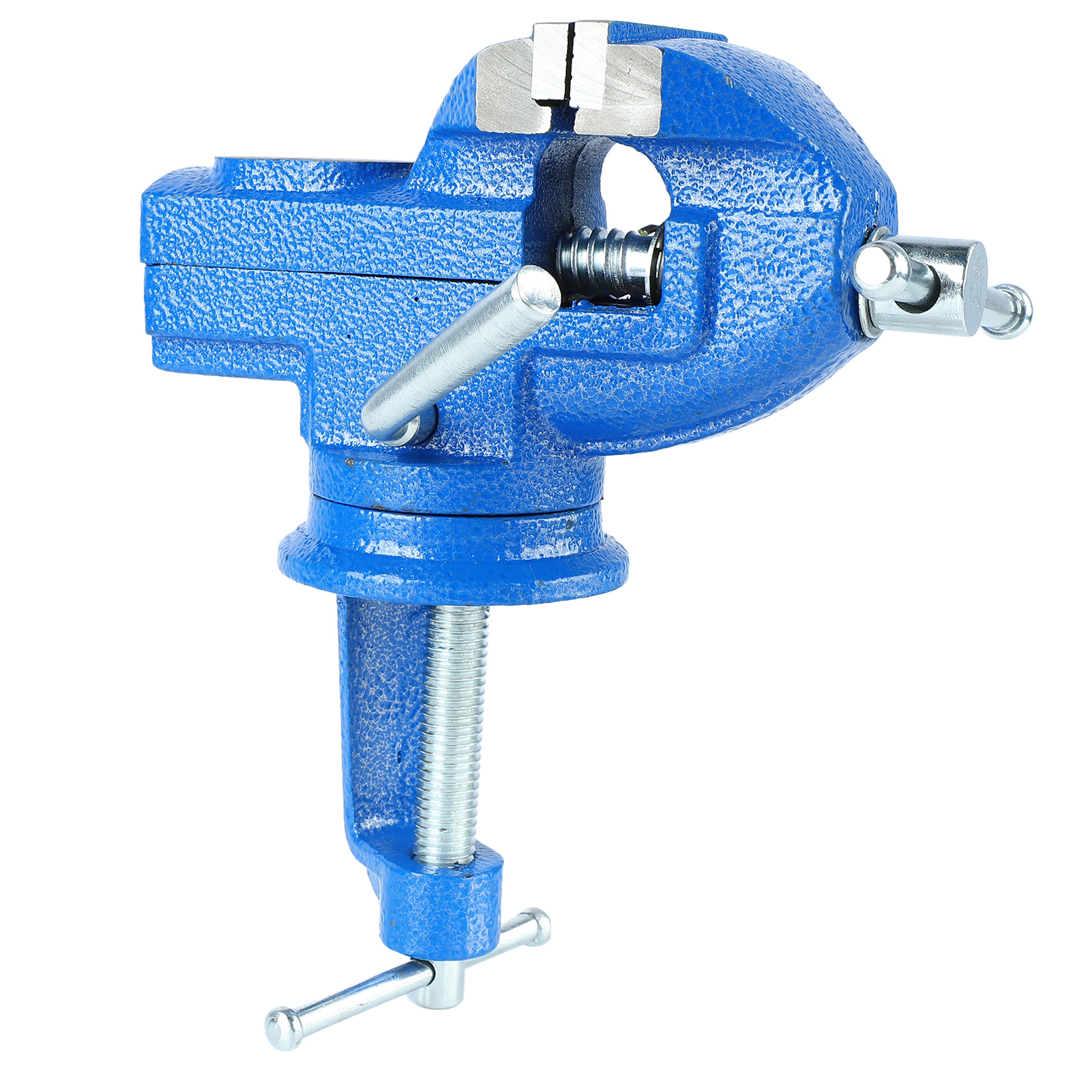 Étau d'établi 50 mm, mors haute dureté, rotation à 360°, acier moulé, 1,5 kg