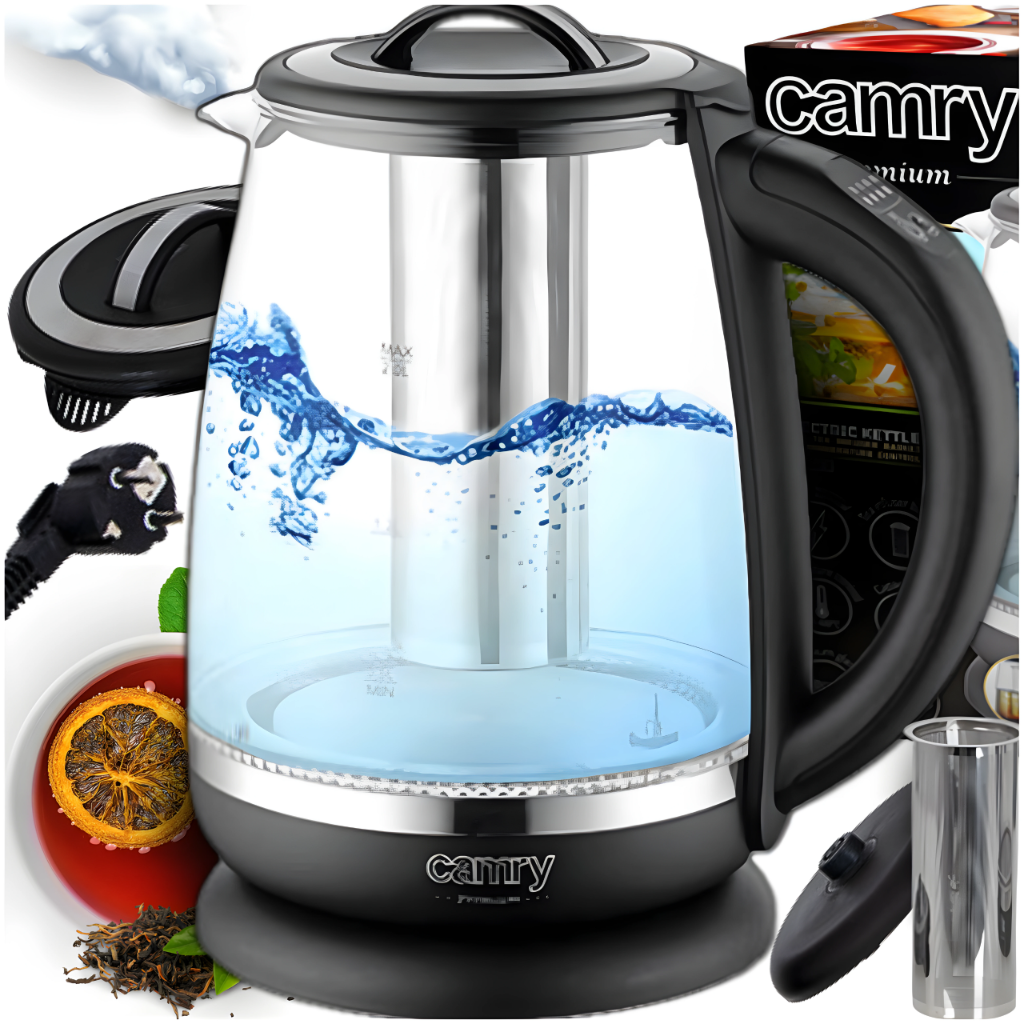 Camry Schwarz - Cr 1290 Elektrischer Wasserkocher 1,7 L Transparent - Bild 4