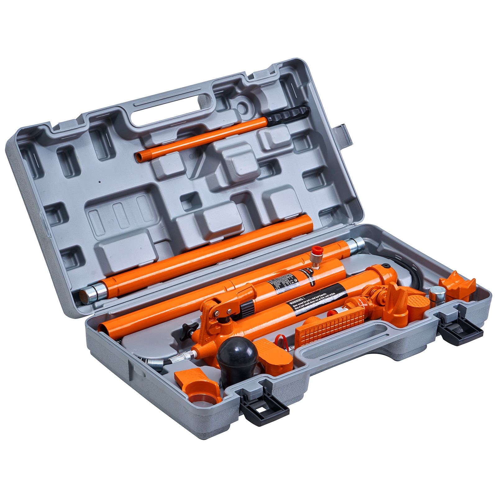 Kit de vérin hydraulique portatif 12 t, tuyau d'huile 1,4 m, coffret de rangement