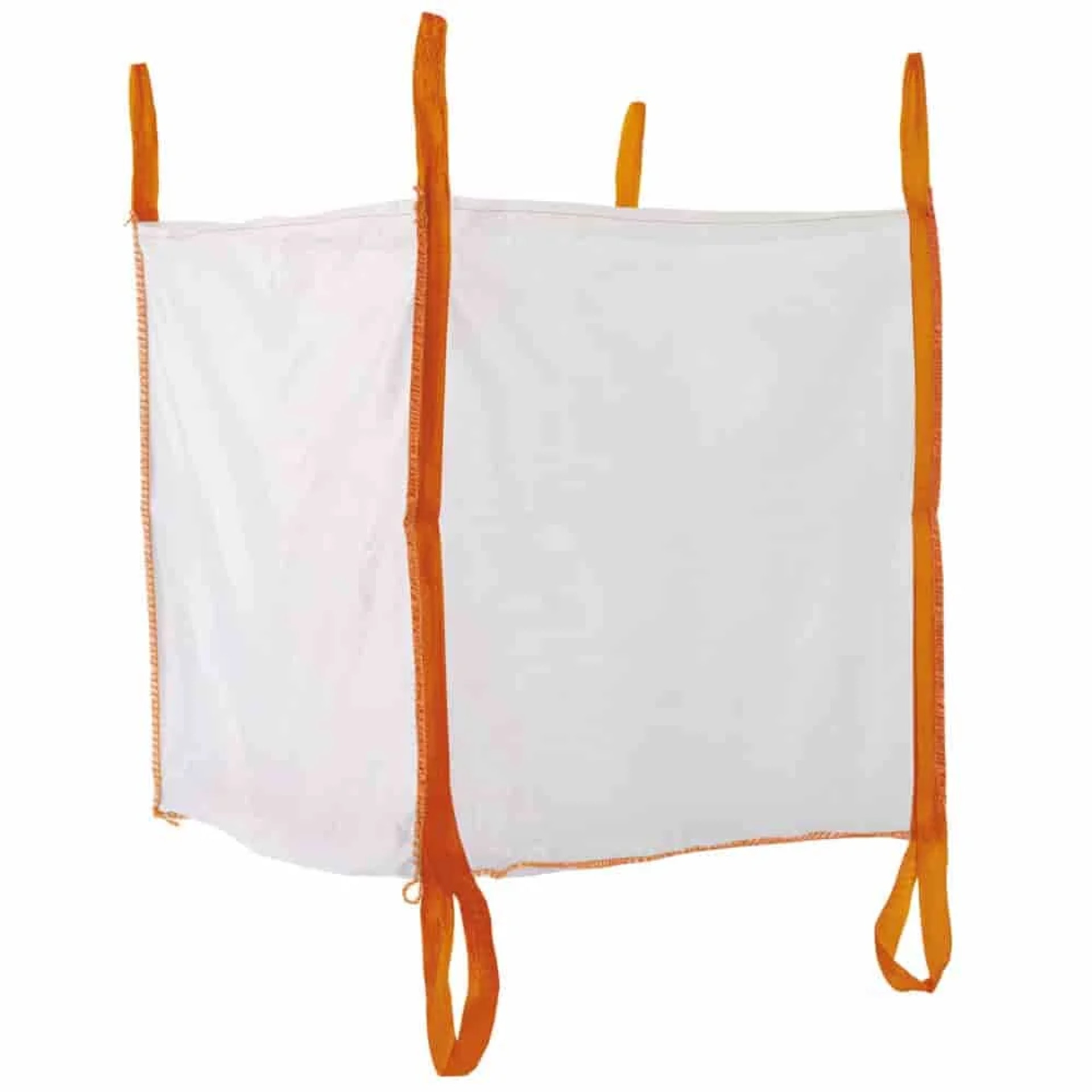Big bag 90 x 90 x 90 cm en polypropylène, 4 boucles de levage et 2 boucles inférieures renforcées, capacité 1000 kg