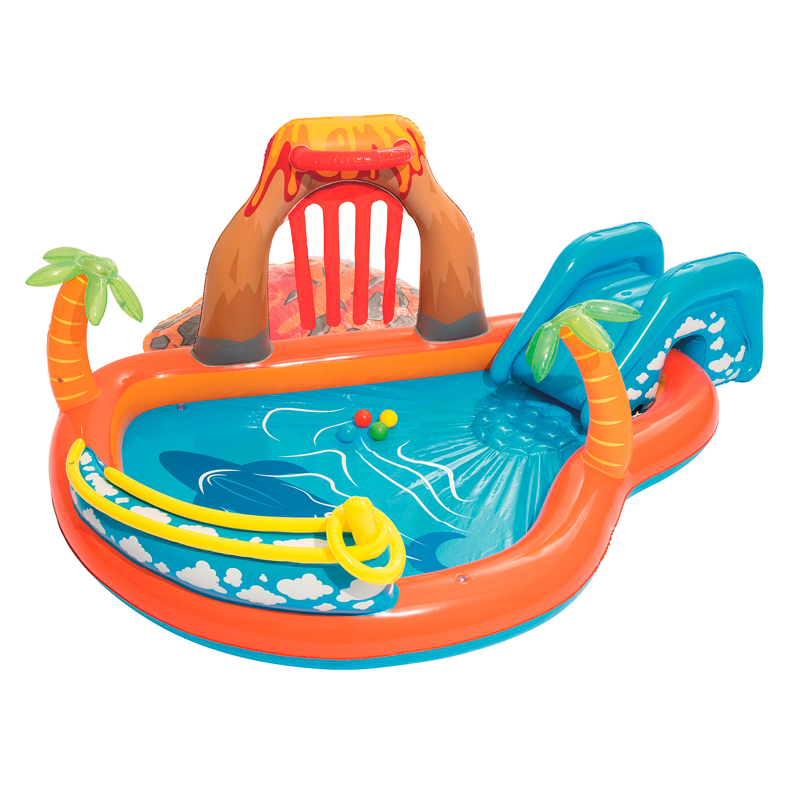 Bestway Piscina Hinchable Parque de Juegos Volcan 265x265x104 cm +2 Años Jardin 53069
