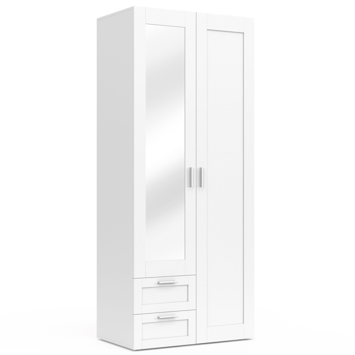 Idmarket – Armoire 2 Portes Vito Blanc – Dimensions 80x50x190 Cm – 2