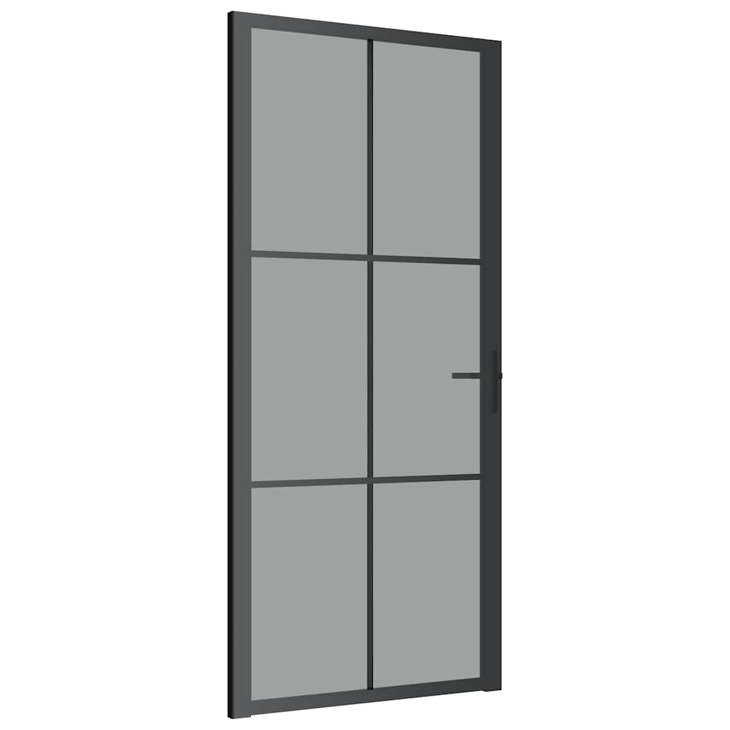 Interior Door 93x201.5 Cm Black Esg Glass And Aluminium Vidaxl