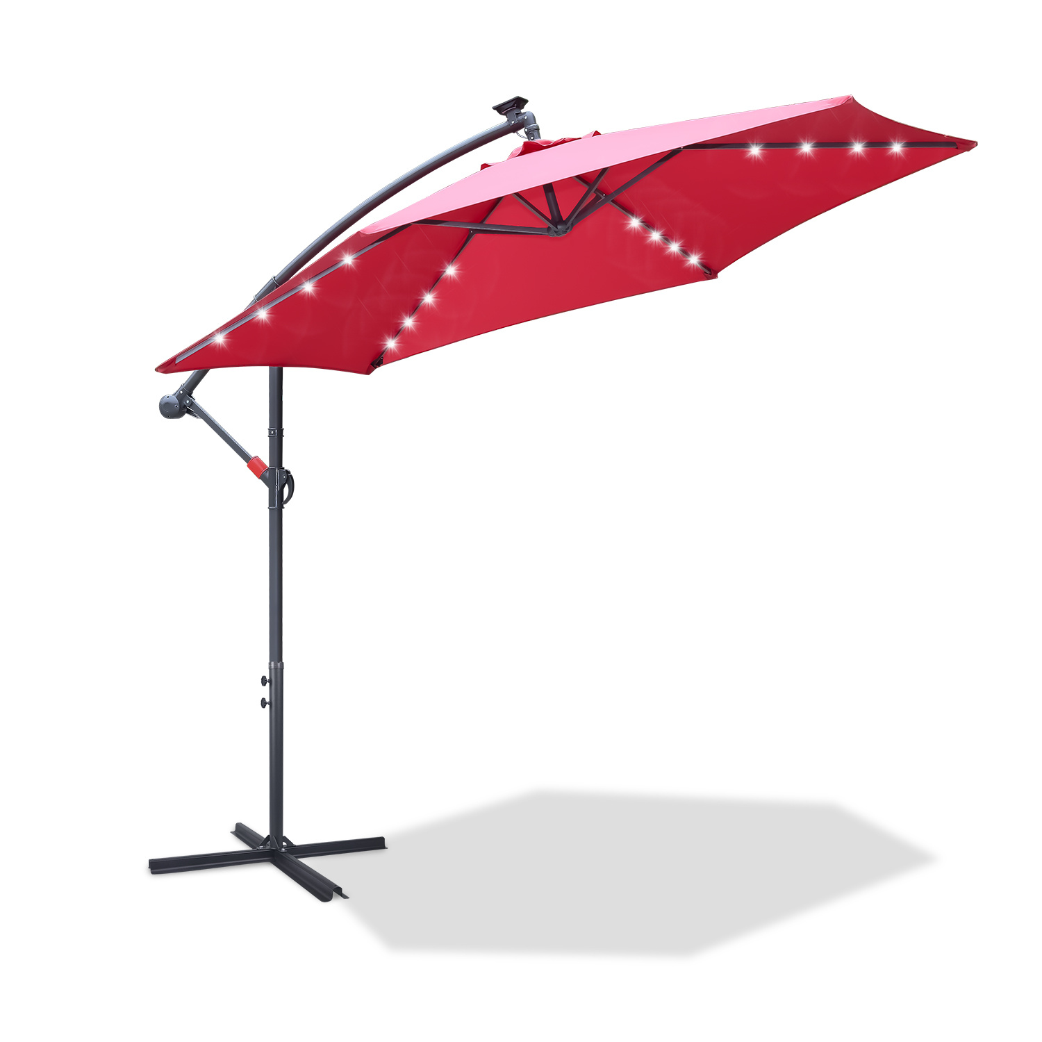Randaco Sombrilla Solar Ø 3,5 m con LED: Gran Sombrilla Luminosa para Terraza