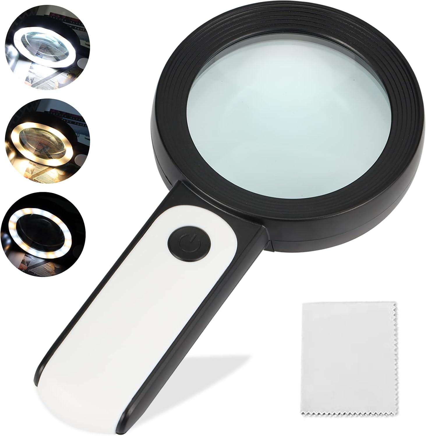 Loupe frontale AQUAFORGE grossissement 30x, 18 LED, 3 modes d'éclairage, pour lecture et travail de précision