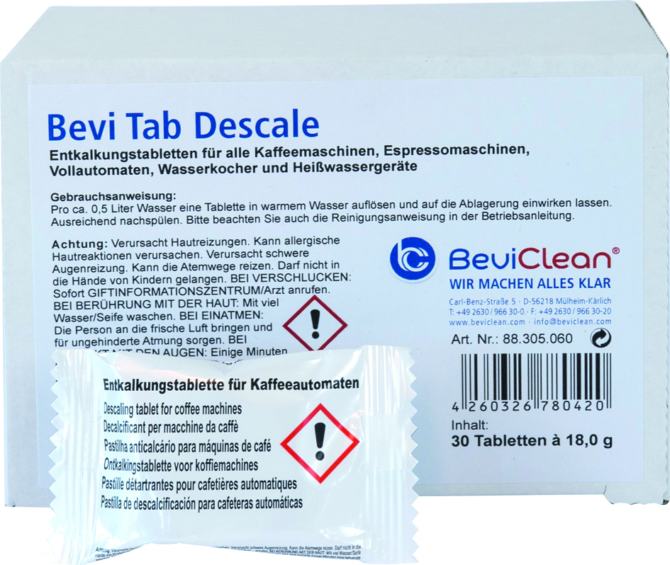 Ich-Zapfe Reinigungsmittel, Entkalker, Entkalkungstabletten - Bevi Tab Descale