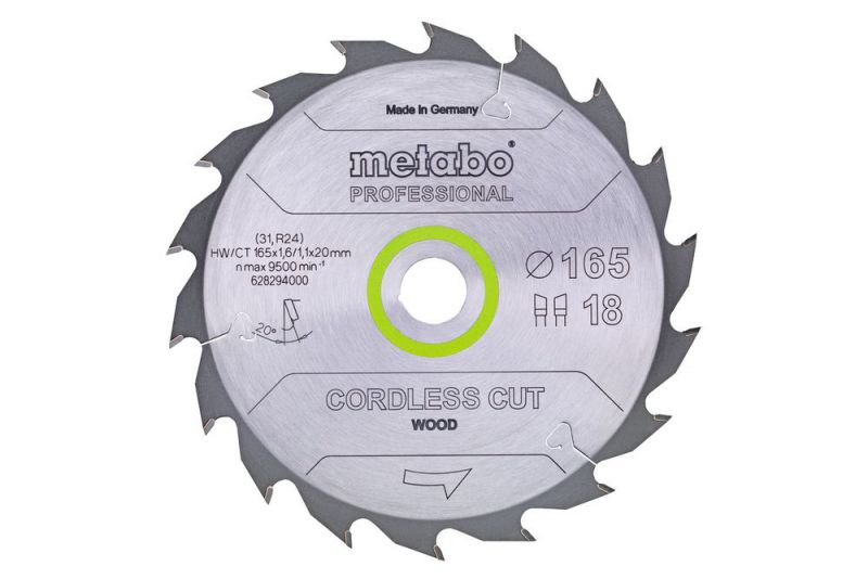 Lame de scie cordless cut wood - professional, 165x1,6/1,1x20 Z18 wz 20° — photo de l’offre ManoMano
