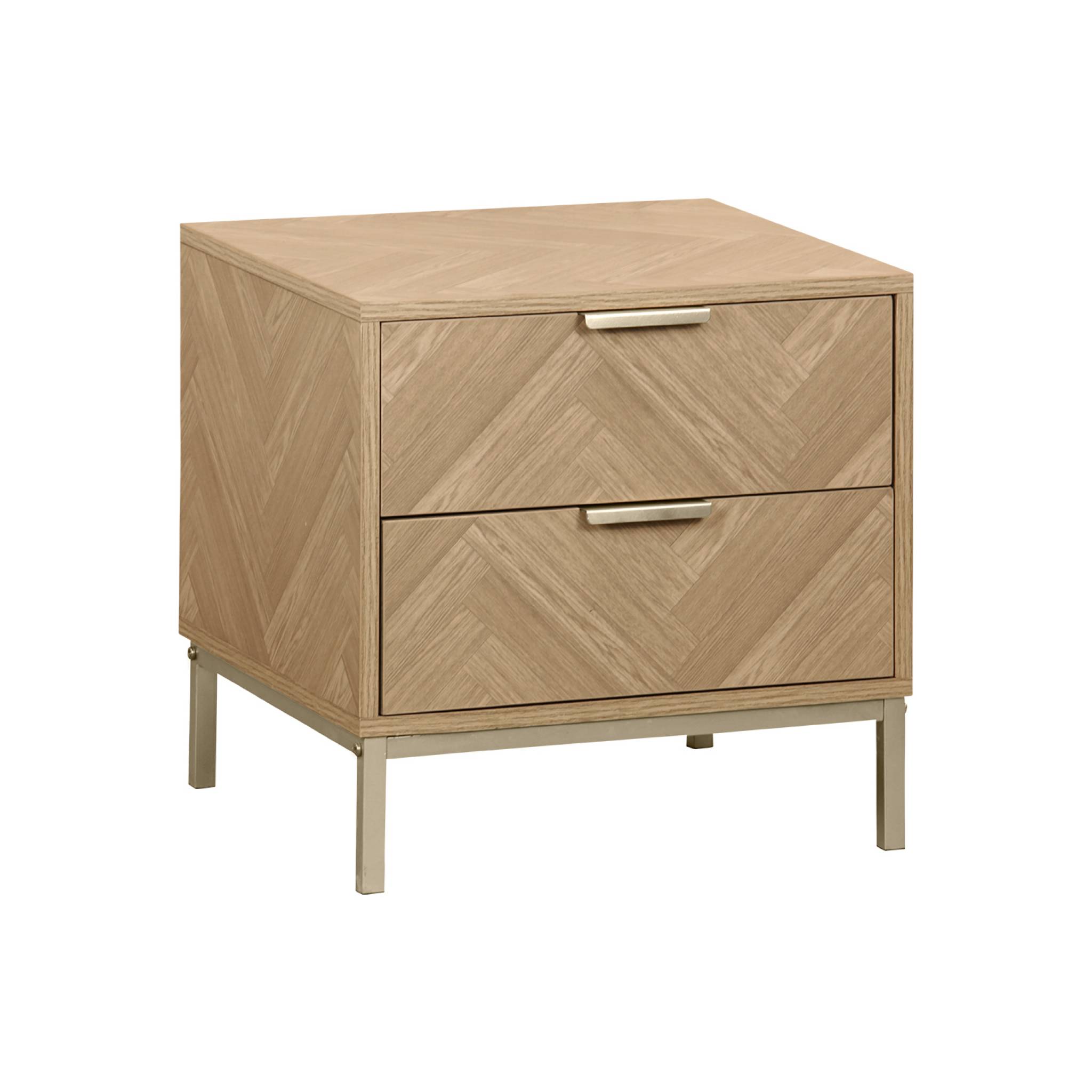 Sweeek - Table De Chevet. Budapest. Deux Tiroirs. L 45 X L 40 X H 45cm