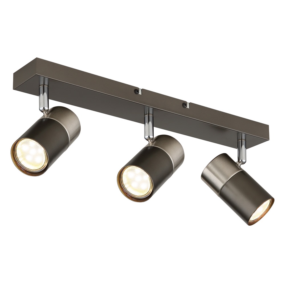Deckenstrahler Wohnzimmerlampe Beweglicher Spot Schwarz Matt 3-flammig L 41 Cm
