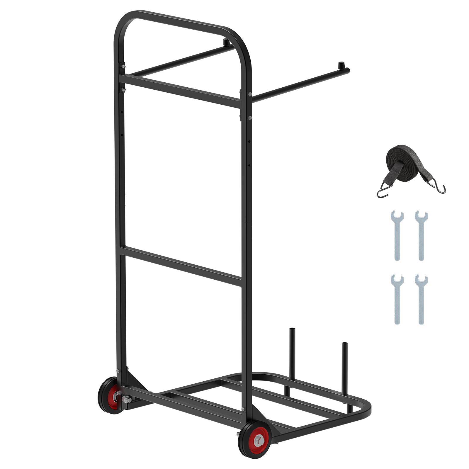 Chariot de rangement pour chaises pliantes, acier renforcé, 100 lbs, 10 chaises, roulettes caoutchouc 5 pouces