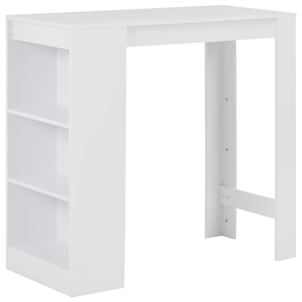 Vidaxl Bartisch Mit Regal Weiß 110X50x103 Cm 8718475796626