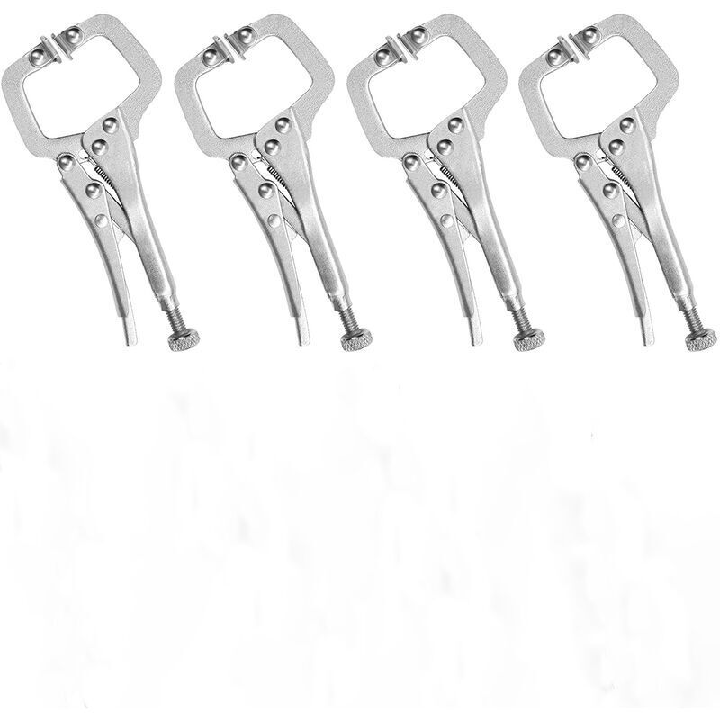 Mini serre-joints type C 6,5 pouces avec vis de réglage et plaque rotative, lot de 4
