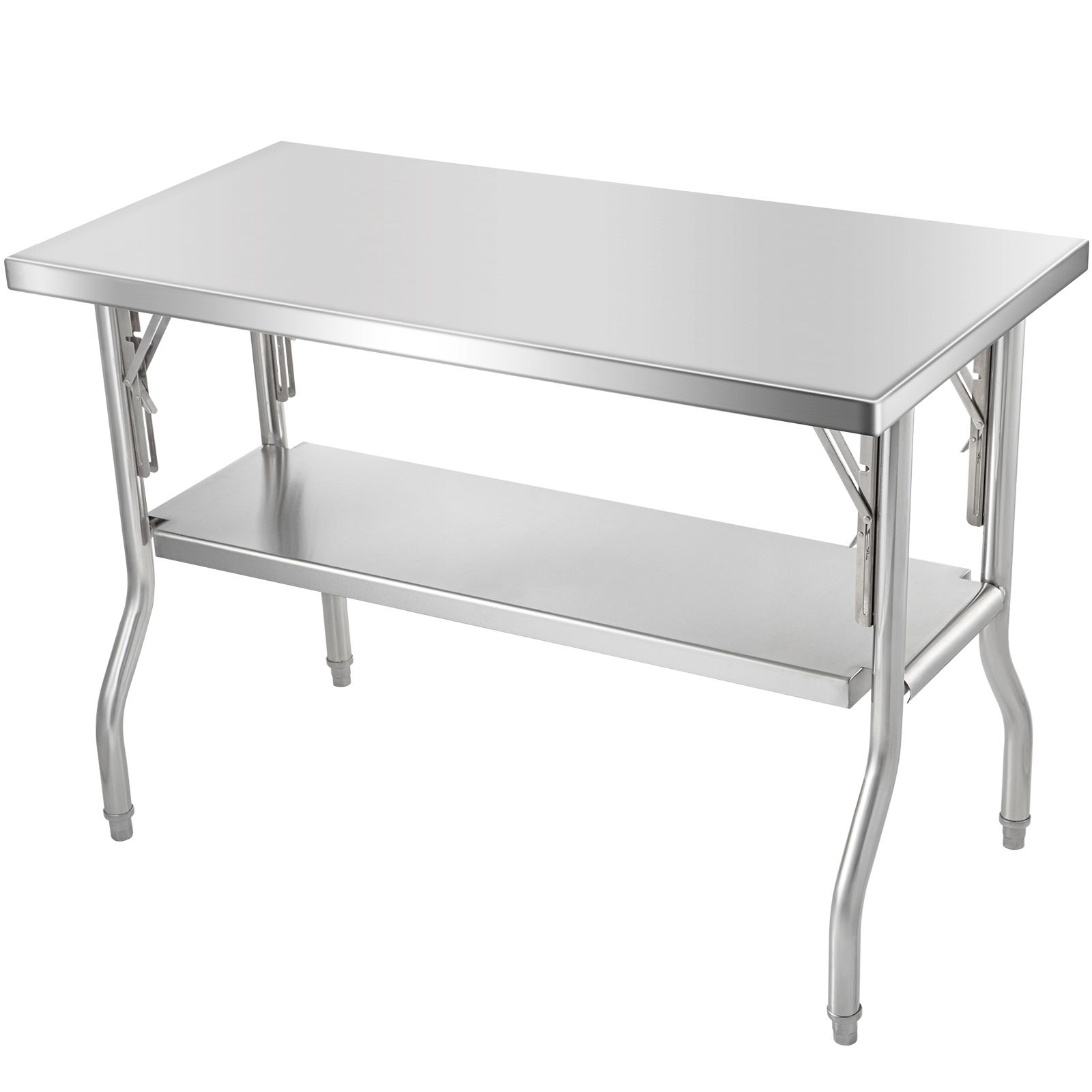 Table de travail professionnelle pliable en acier inoxydable SUS201, plateau 121,9 x 61 cm, charge 350 kg