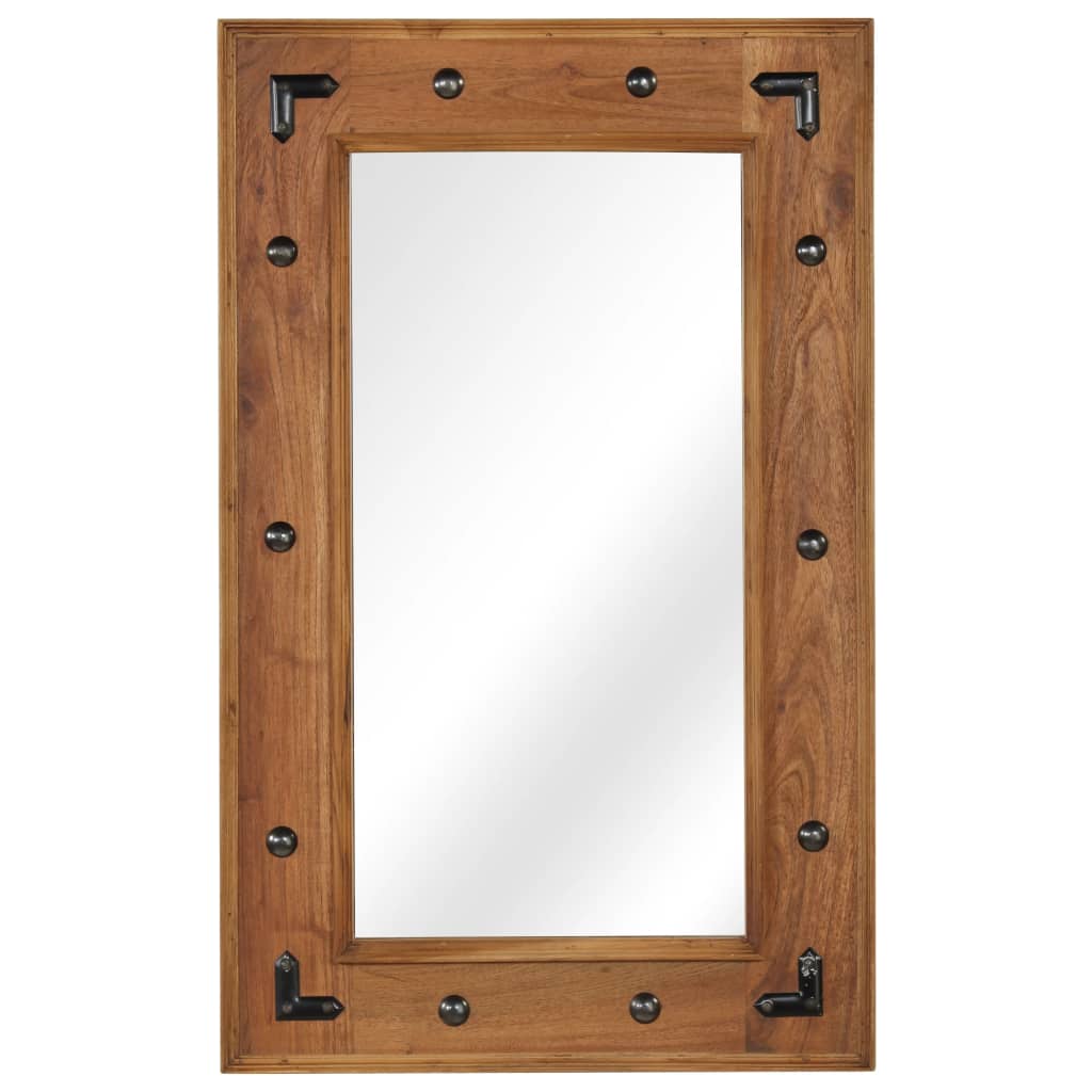 Mirror Solid Acacia Wood 50x80 Cm Vidaxl