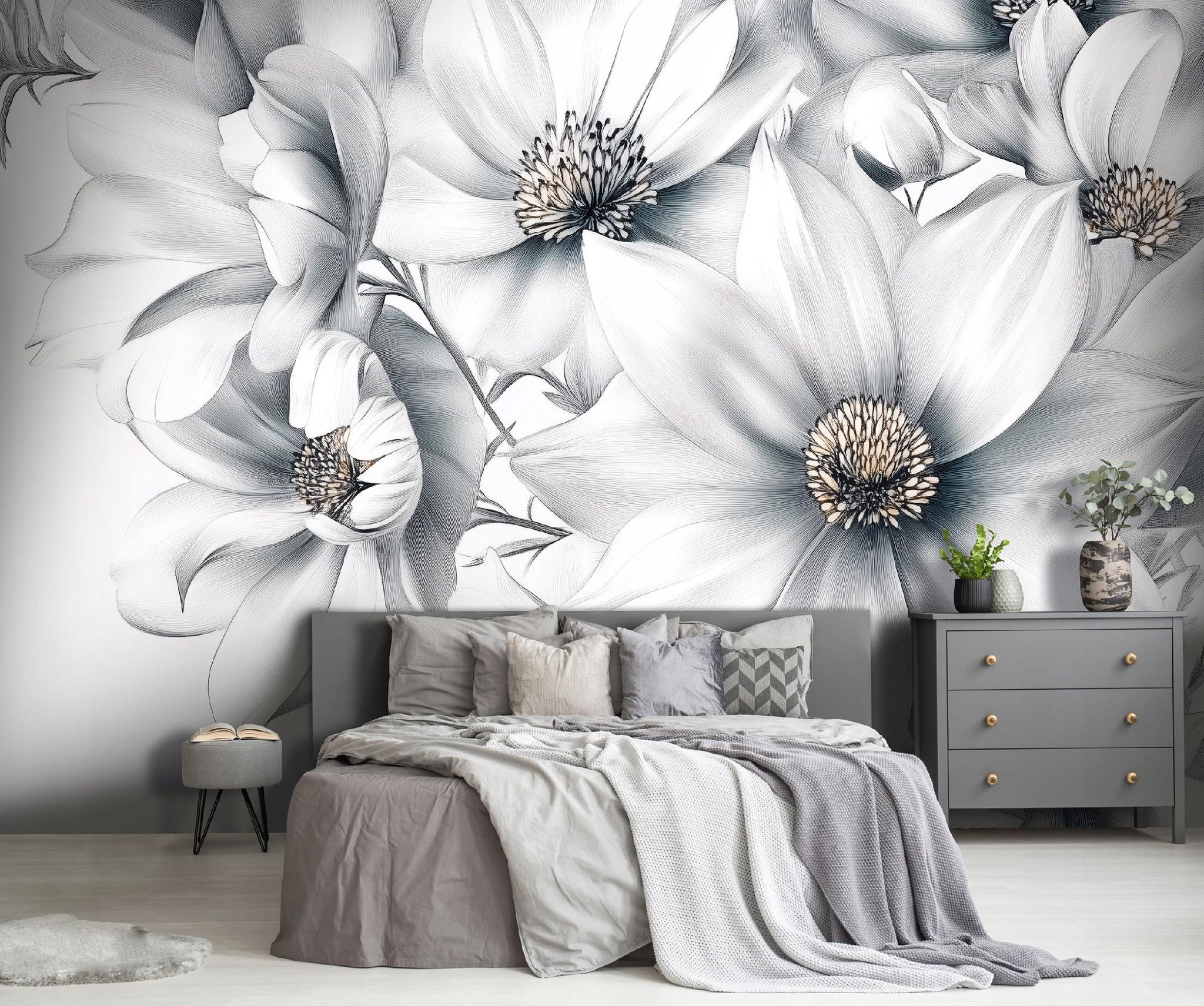 Wallarena Vlies Fototapete Blumen 400x280 Cm, Tapeten, Für Wohn Und Schlafzimmer, Vliestapete Wandtapete Tapete 3d Effekt- Inkl. Kleister - Weiß Natur Blume,