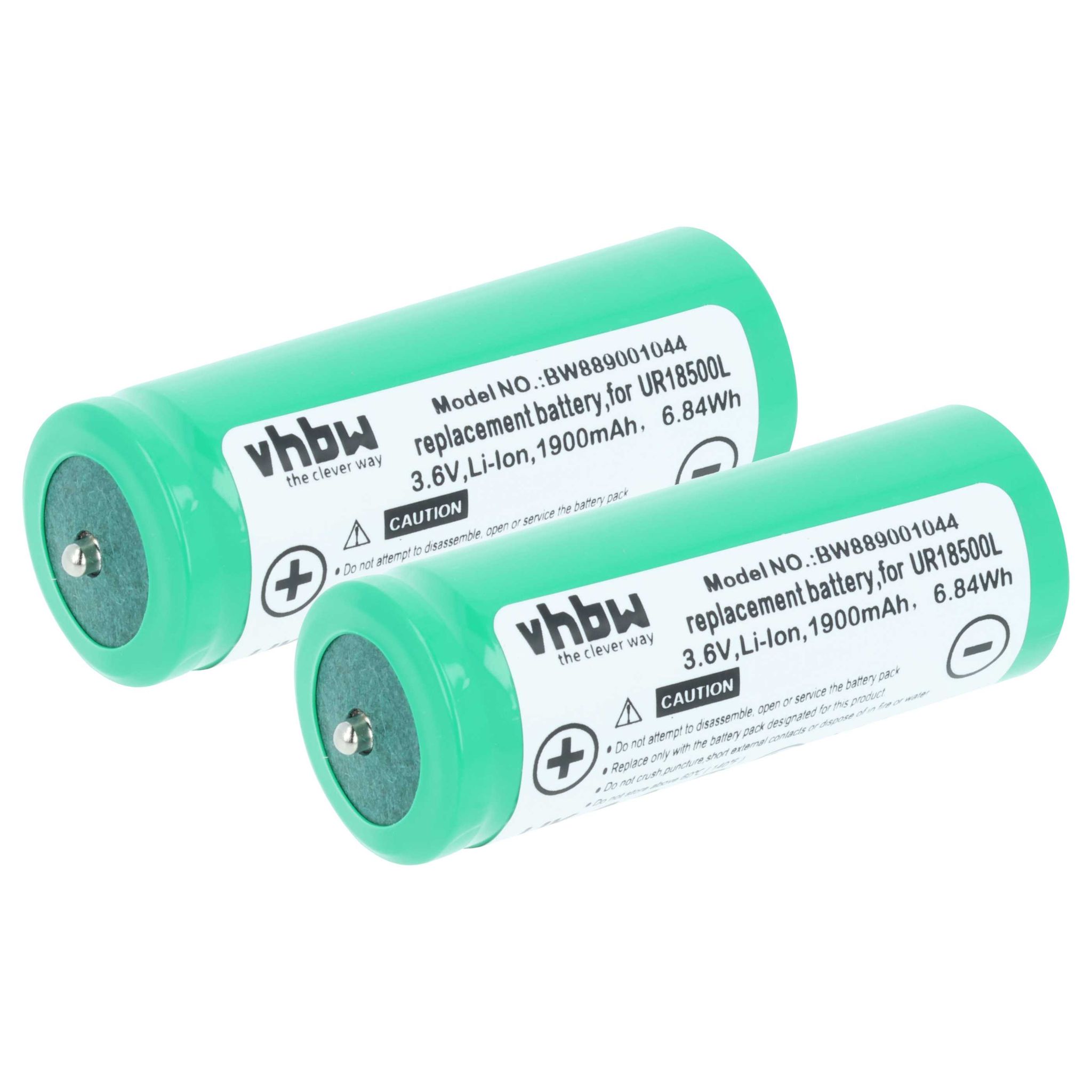 Vhbw 2x Batteria Sostituisce Braun Ur18500y, Ur18500l, 81489177 Per (1900mah, 3,6v, Li-ion) VHBW